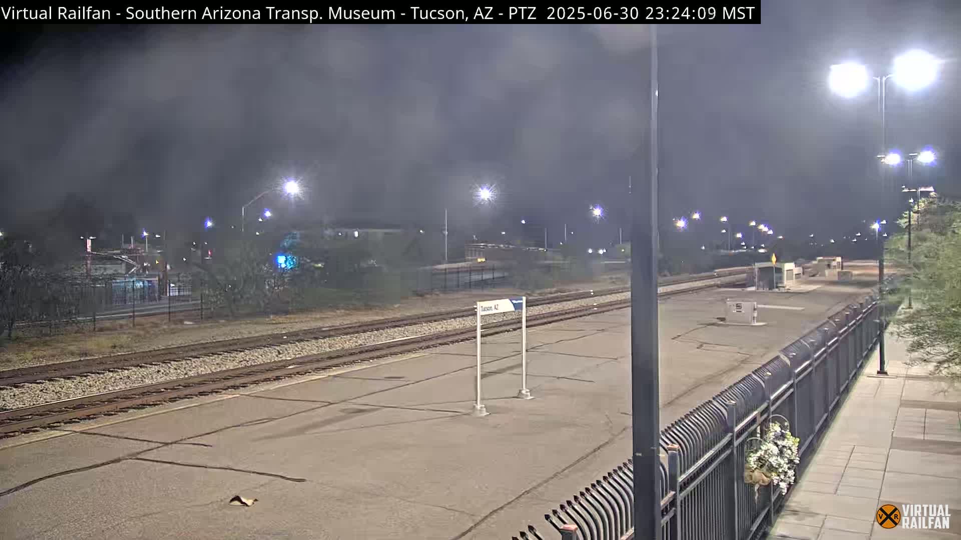 Tucson City & Tucson Transportation Museum & Amtrak  Station Railroad Crossing Live Cam - Tucson, Pima,  Arizona, USA