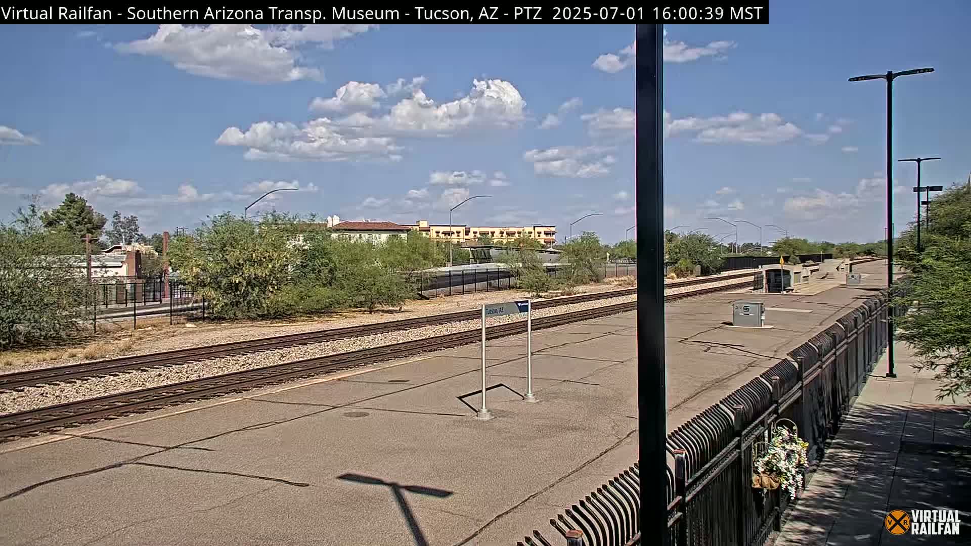 Tucson City & Tucson Transportation Museum & Amtrak  Station Railroad Crossing Live Cam - Tucson, Pima,  Arizona, USA
