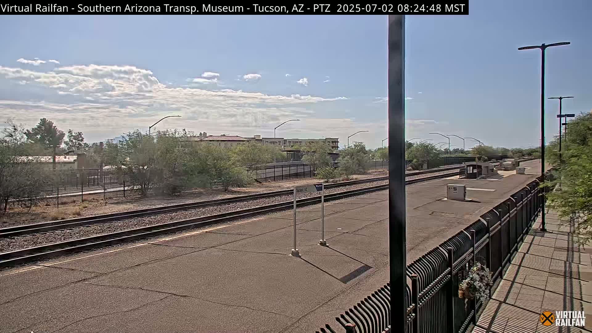 Tucson City & Tucson Transportation Museum & Amtrak  Station Railroad Crossing Live Cam - Tucson, Pima,  Arizona, USA