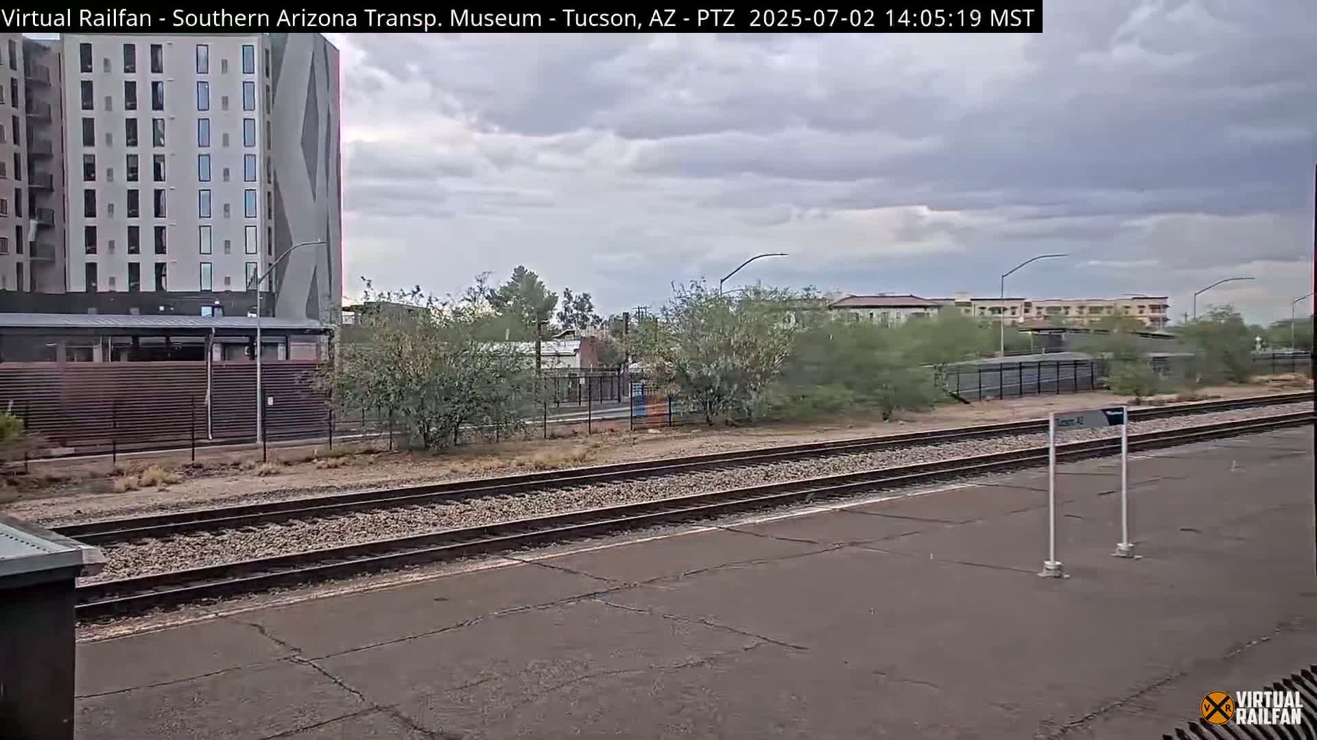 Tucson City & Tucson Transportation Museum & Amtrak  Station Railroad Crossing Live Cam - Tucson, Pima,  Arizona, USA