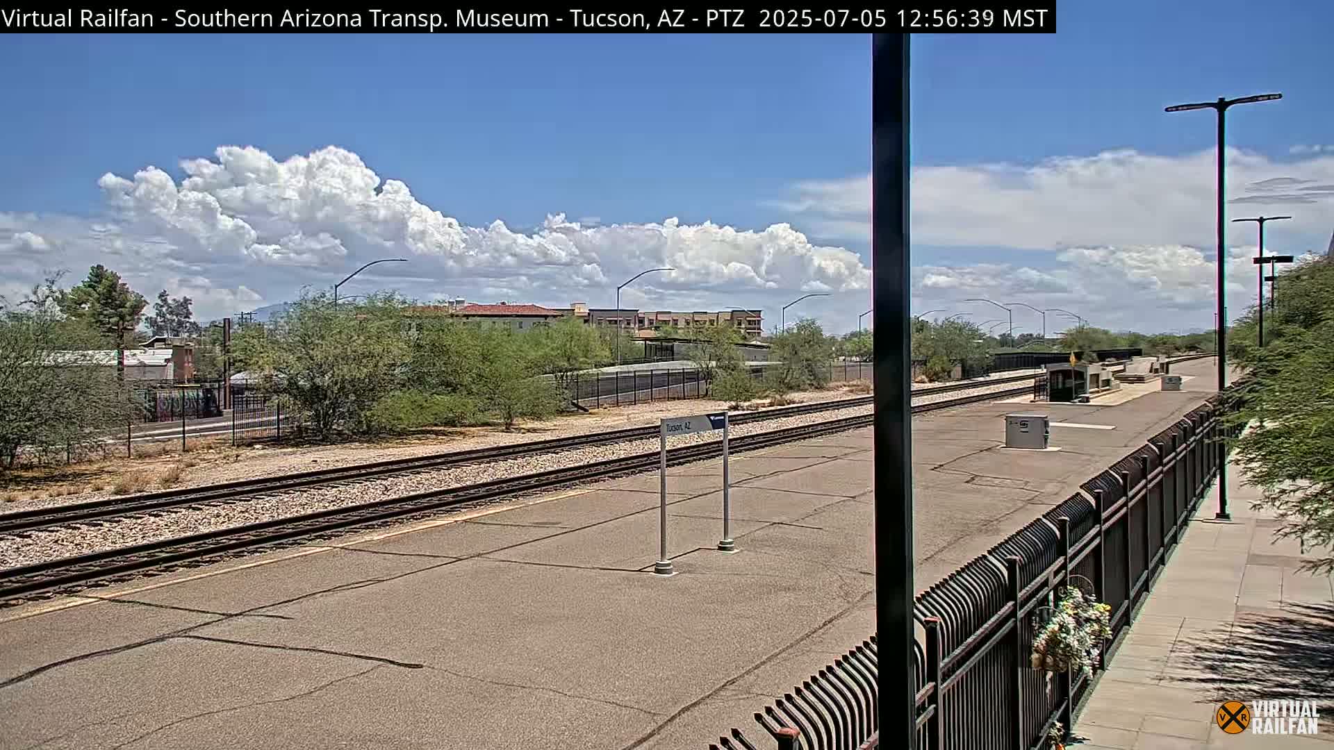Tucson City & Tucson Transportation Museum & Amtrak  Station Railroad Crossing Live Cam - Tucson, Pima,  Arizona, USA