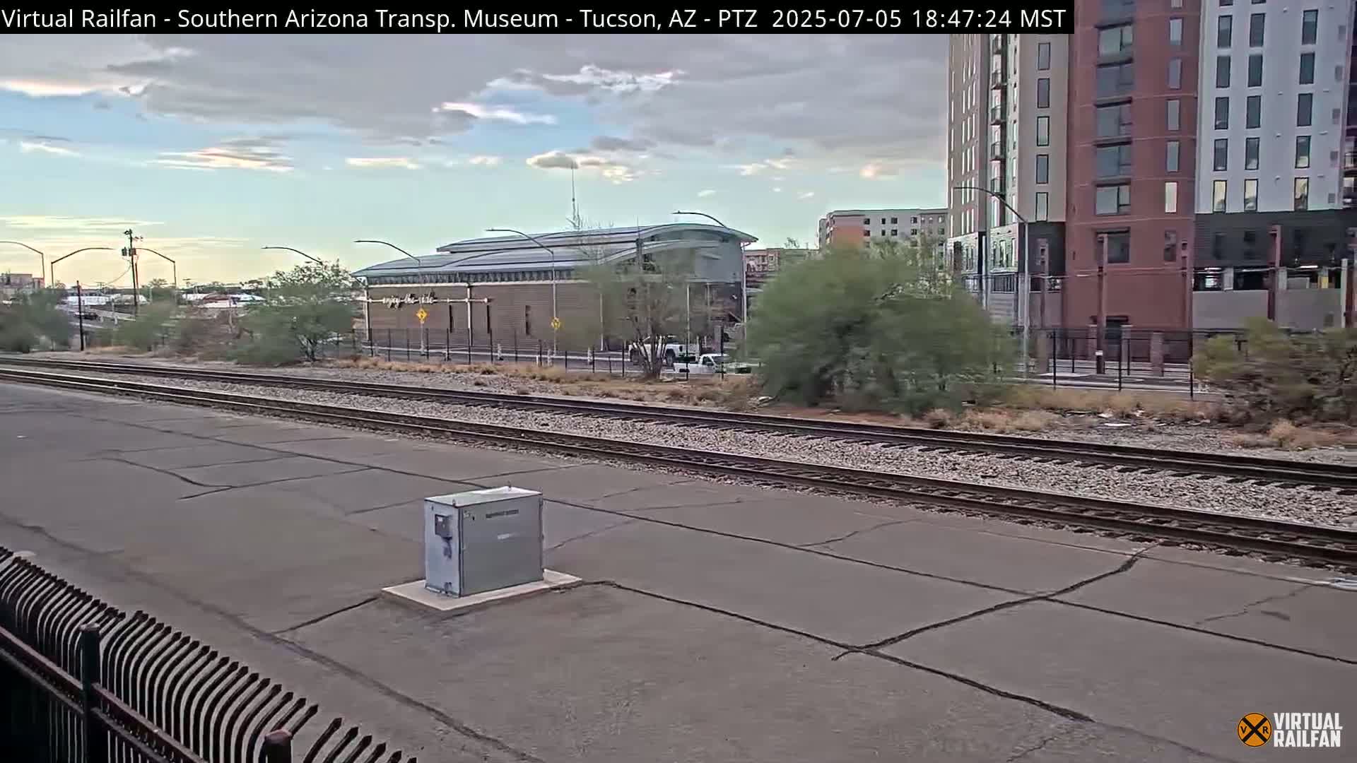 Tucson City & Tucson Transportation Museum & Amtrak  Station Railroad Crossing Live Cam - Tucson, Pima,  Arizona, USA
