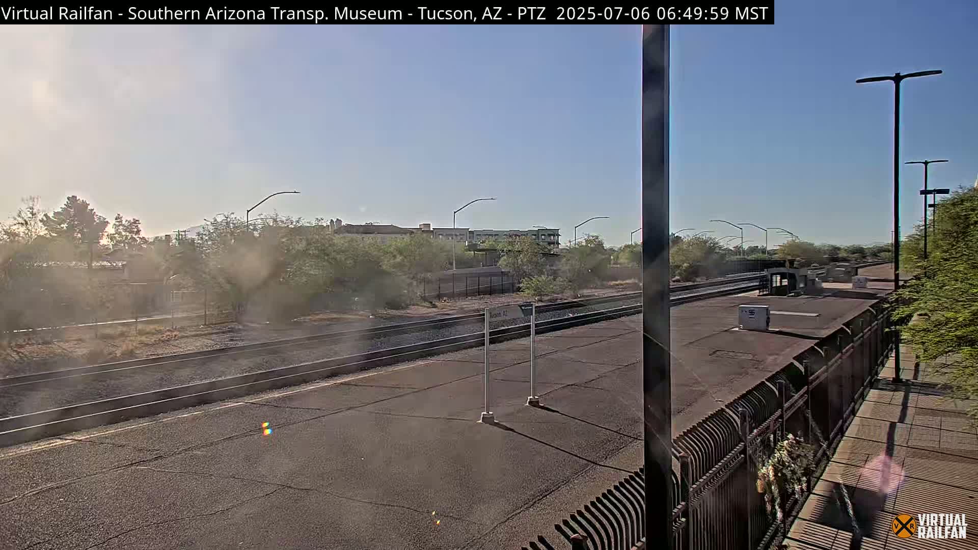 Tucson City & Tucson Transportation Museum & Amtrak  Station Railroad Crossing Live Cam - Tucson, Pima,  Arizona, USA