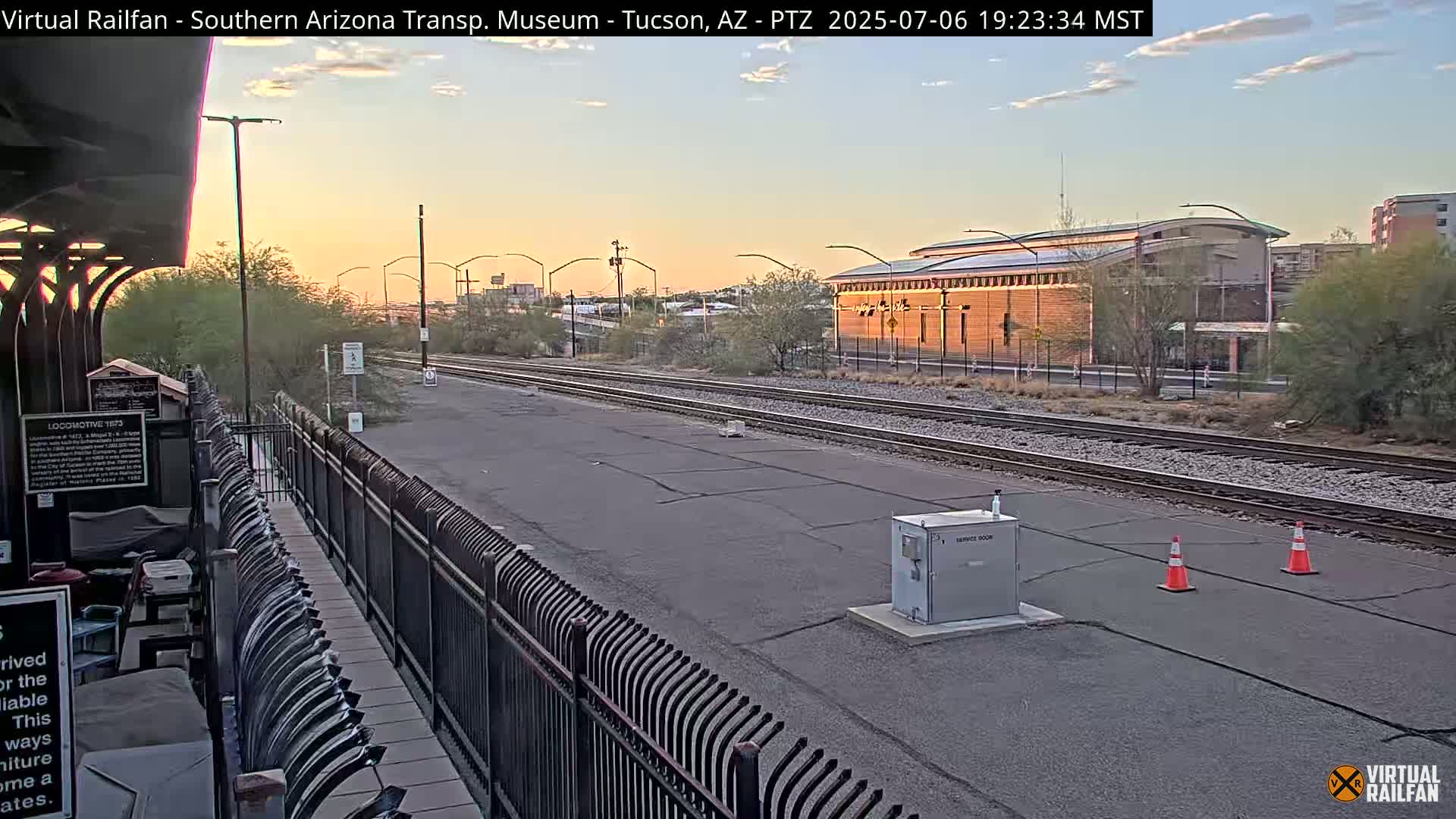 Tucson City & Tucson Transportation Museum & Amtrak  Station Railroad Crossing Live Cam - Tucson, Pima,  Arizona, USA