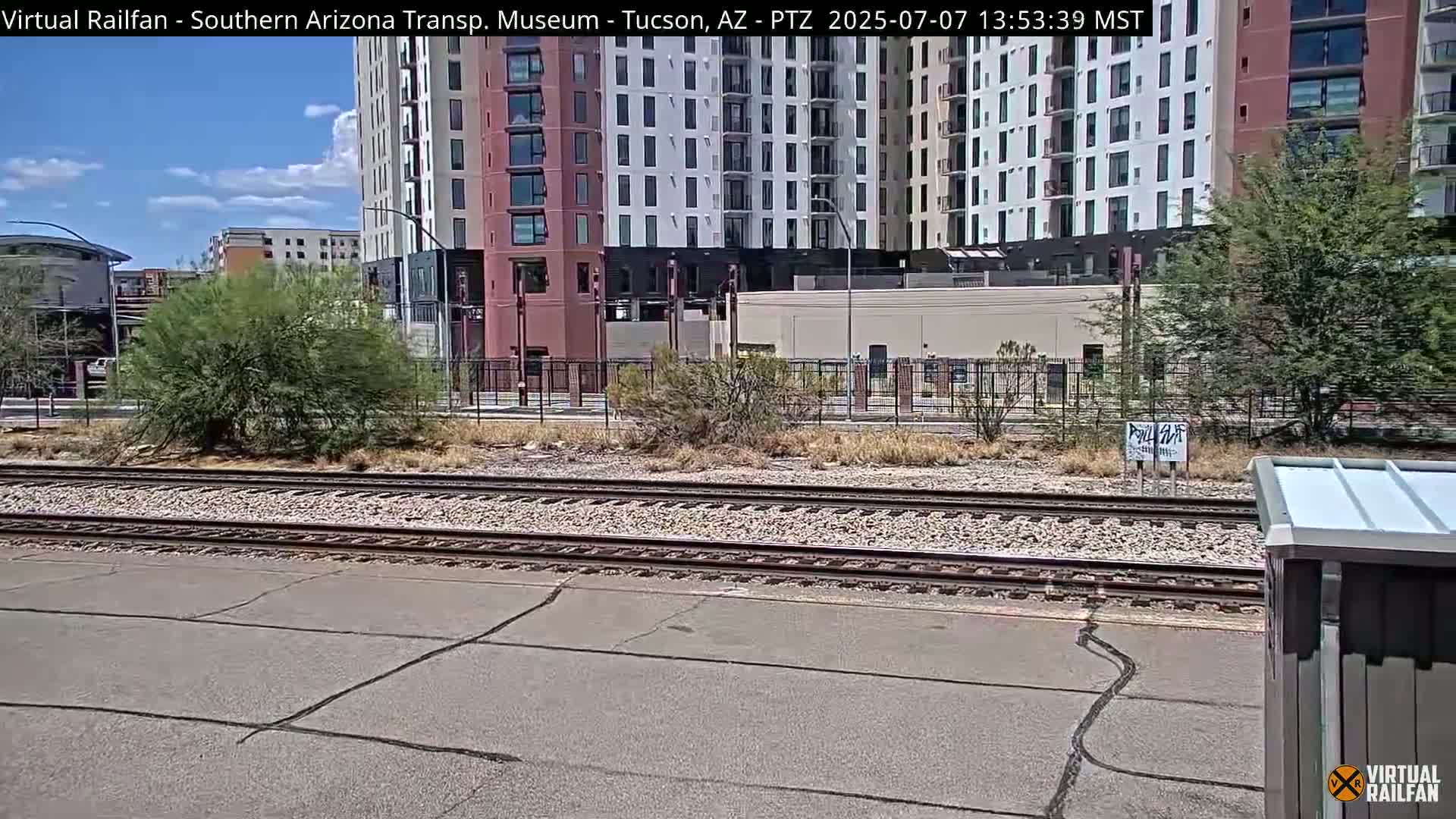 Tucson City & Tucson Transportation Museum & Amtrak  Station Railroad Crossing Live Cam - Tucson, Pima,  Arizona, USA