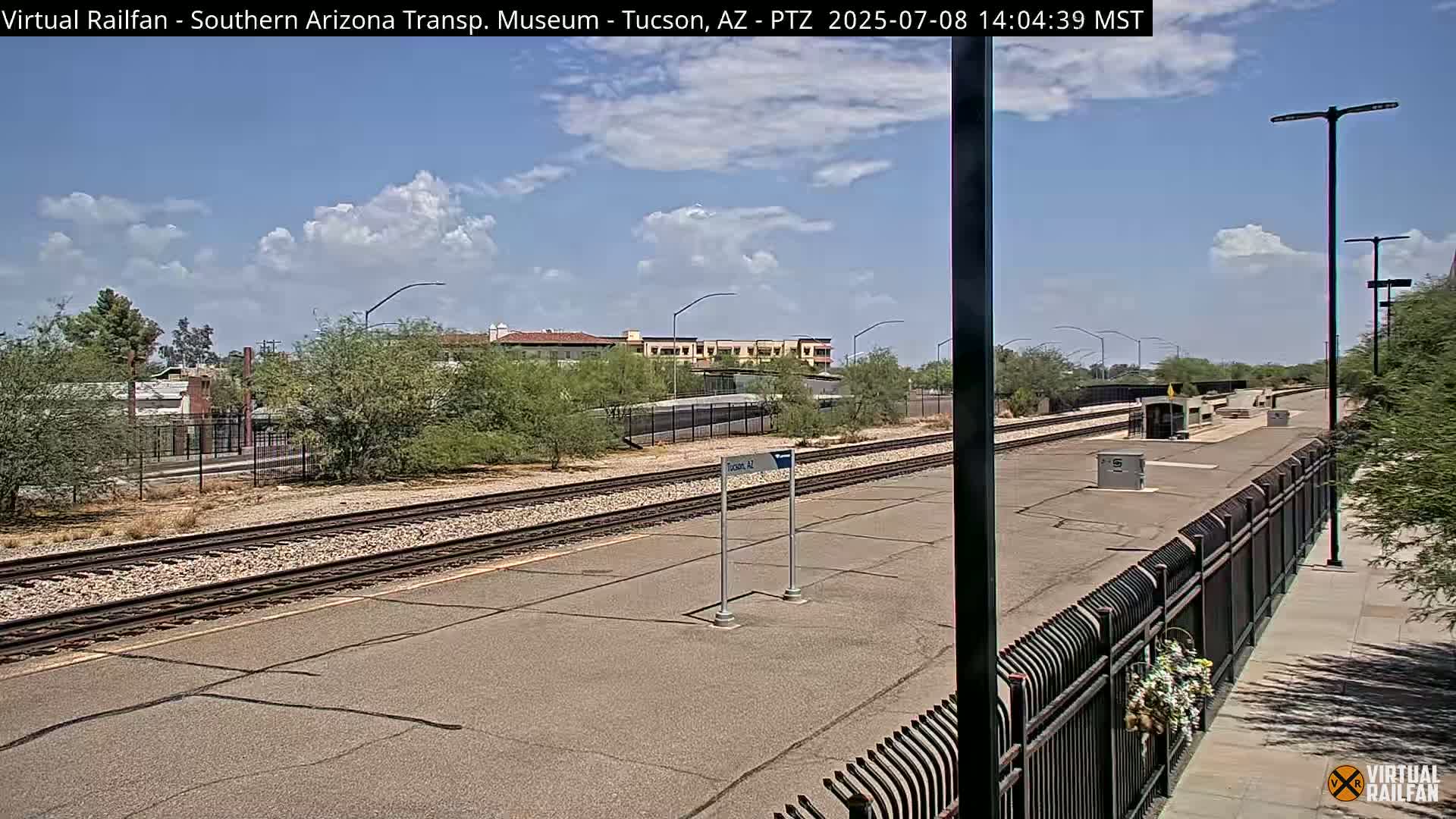 Tucson City & Tucson Transportation Museum & Amtrak  Station Railroad Crossing Live Cam - Tucson, Pima,  Arizona, USA