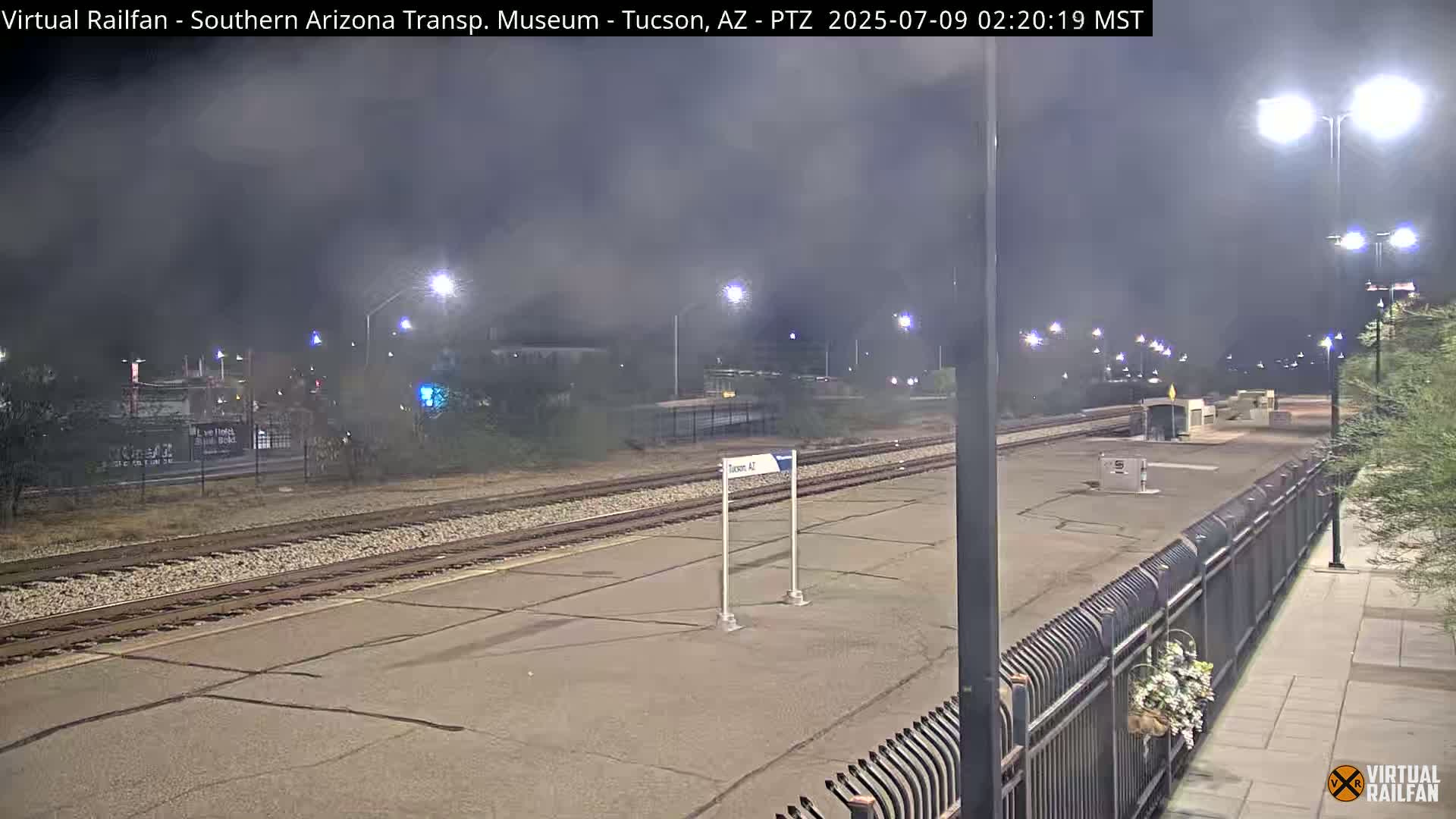 Tucson City & Tucson Transportation Museum & Amtrak  Station Railroad Crossing Live Cam - Tucson, Pima,  Arizona, USA