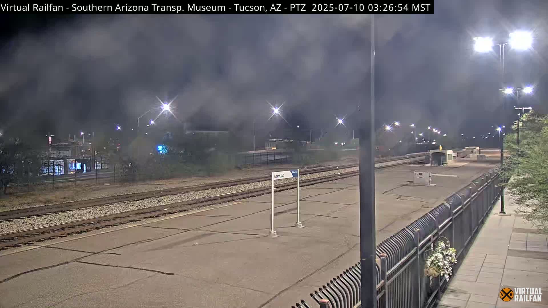 Tucson City & Tucson Transportation Museum & Amtrak  Station Railroad Crossing Live Cam - Tucson, Pima,  Arizona, USA