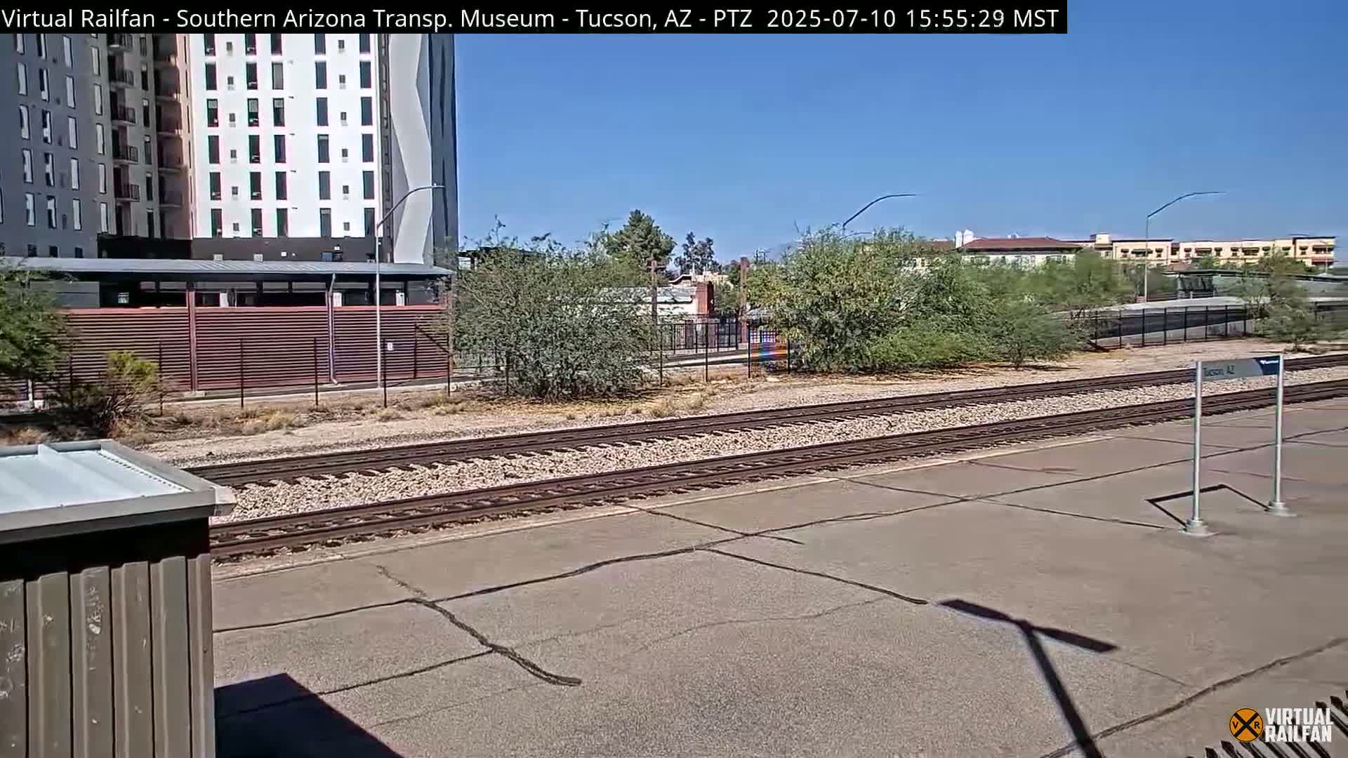 Tucson City & Tucson Transportation Museum & Amtrak  Station Railroad Crossing Live Cam - Tucson, Pima,  Arizona, USA