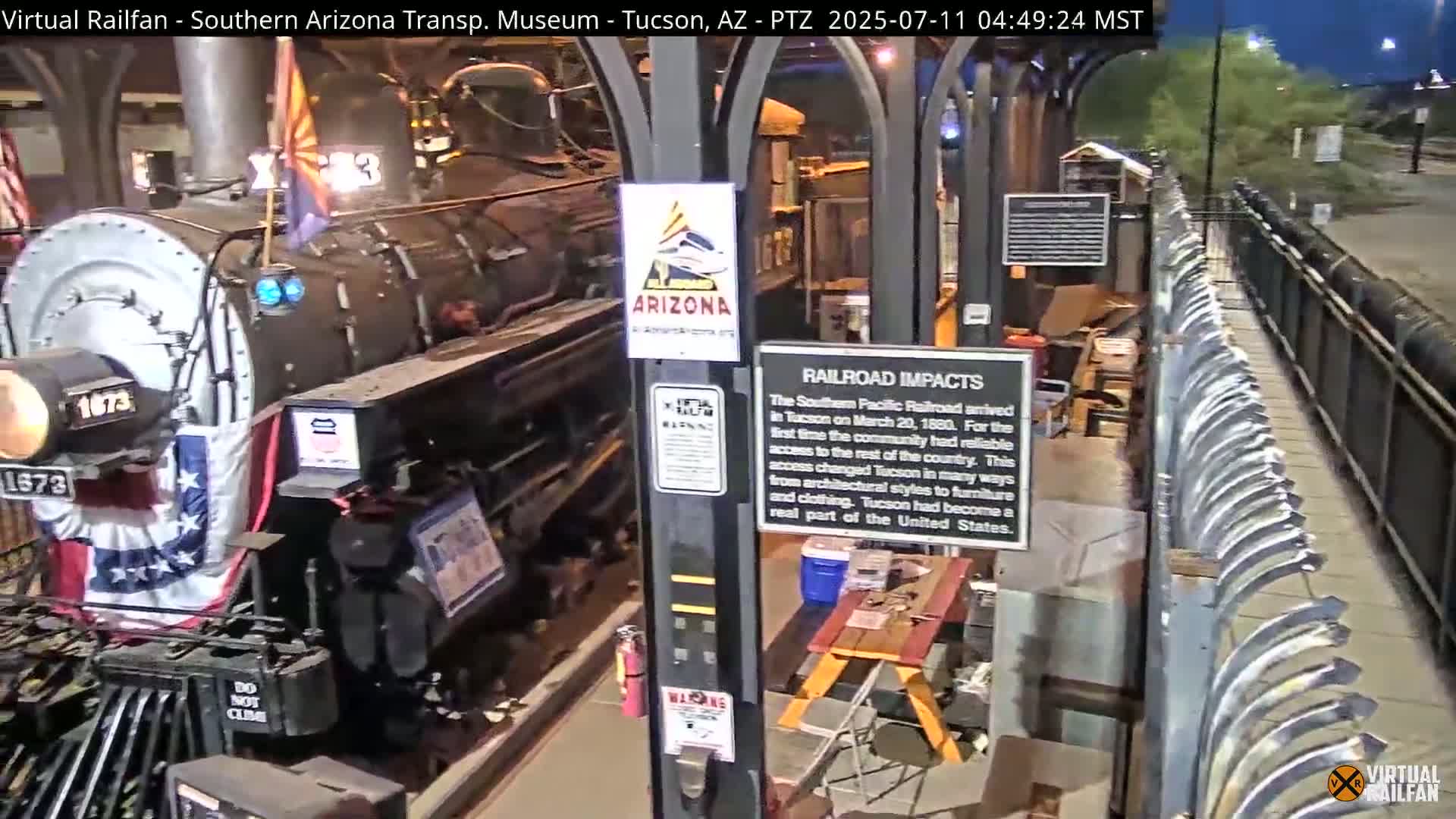 Tucson City & Tucson Transportation Museum & Amtrak  Station Railroad Crossing Live Cam - Tucson, Pima,  Arizona, USA