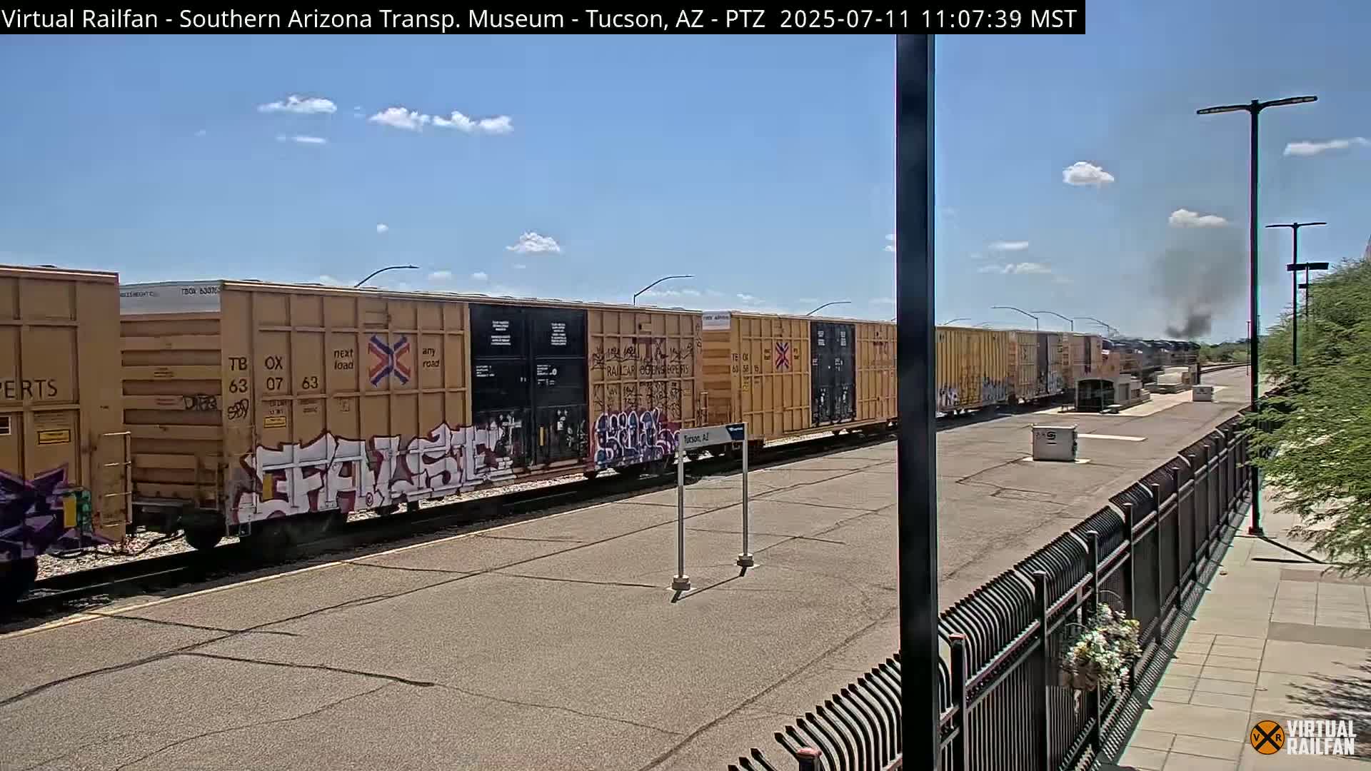 Tucson City & Tucson Transportation Museum & Amtrak  Station Railroad Crossing Live Cam - Tucson, Pima,  Arizona, USA