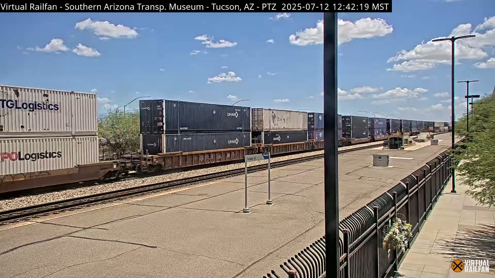 Tucson City & Tucson Transportation Museum & Amtrak  Station Railroad Crossing Live Cam - Tucson, Pima,  Arizona, USA