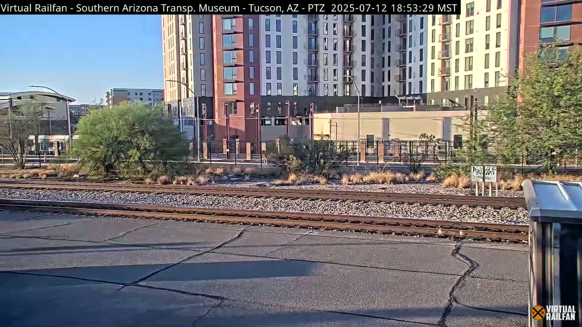 Tucson City & Tucson Transportation Museum & Amtrak  Station Railroad Crossing Live Cam - Tucson, Pima,  Arizona, USA