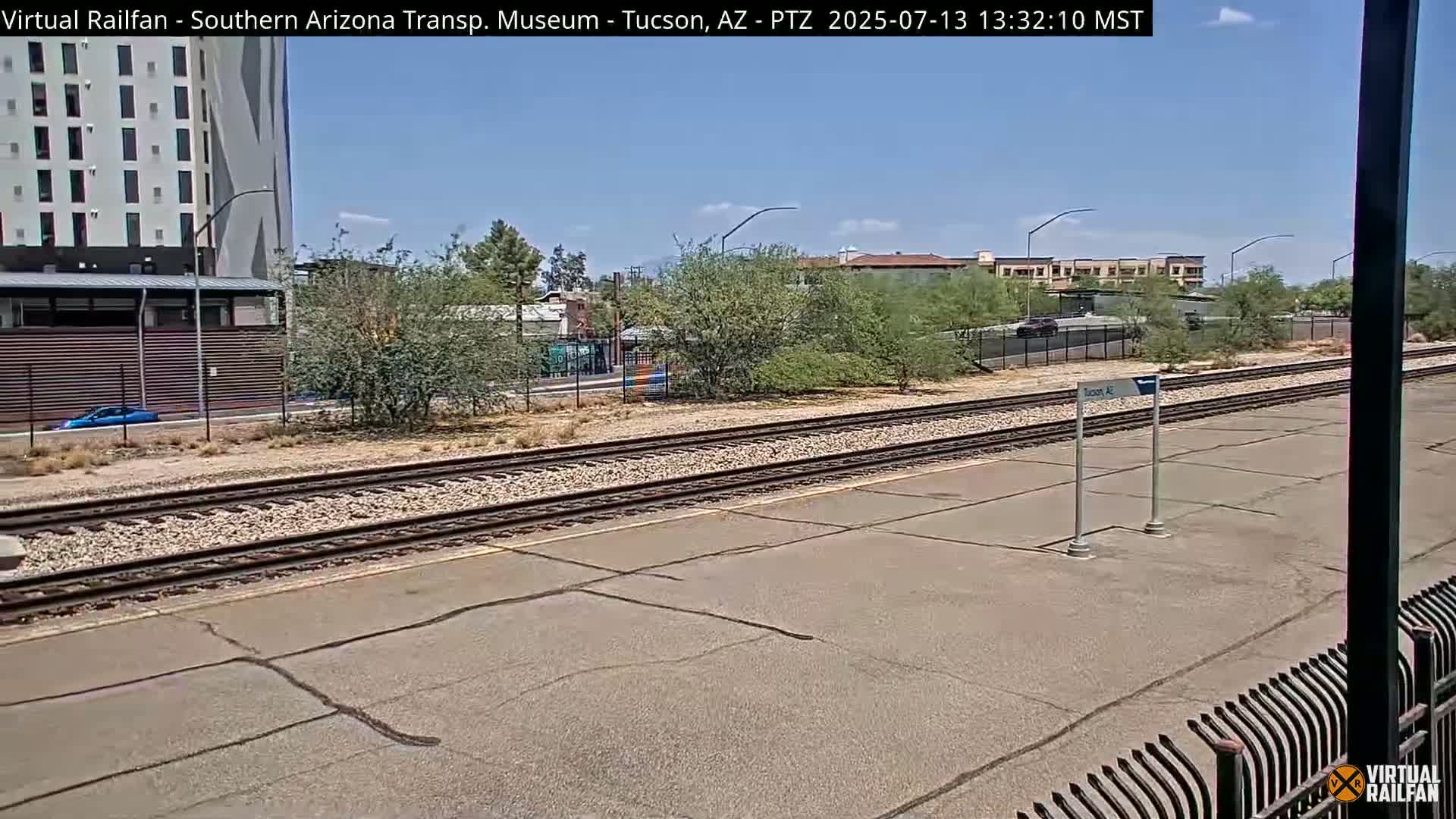 Tucson City & Tucson Transportation Museum & Amtrak  Station Railroad Crossing Live Cam - Tucson, Pima,  Arizona, USA
