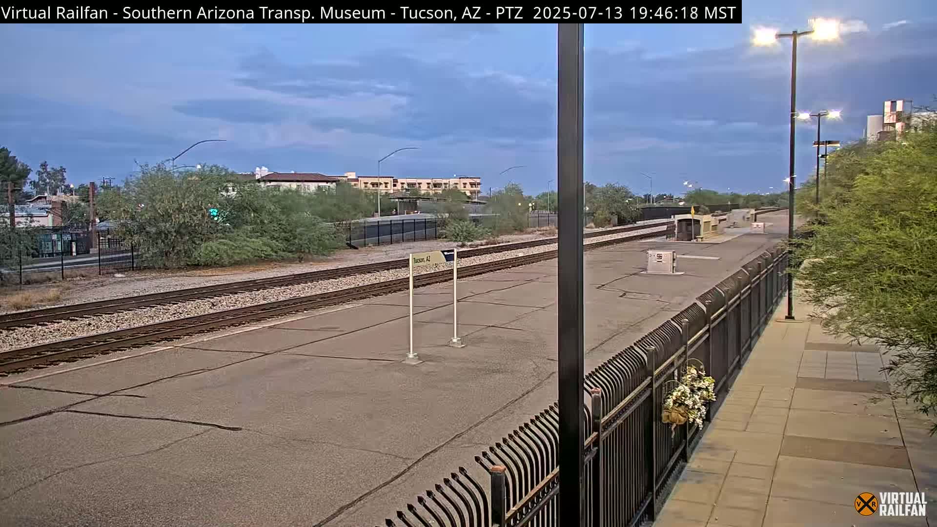 Tucson City & Tucson Transportation Museum & Amtrak  Station Railroad Crossing Live Cam - Tucson, Pima,  Arizona, USA