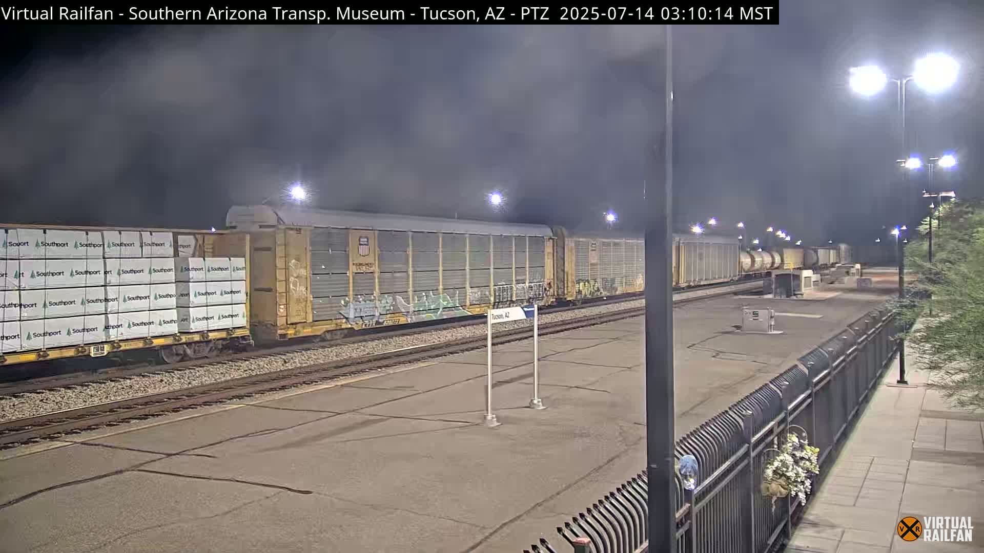 Tucson City & Tucson Transportation Museum & Amtrak  Station Railroad Crossing Live Cam - Tucson, Pima,  Arizona, USA