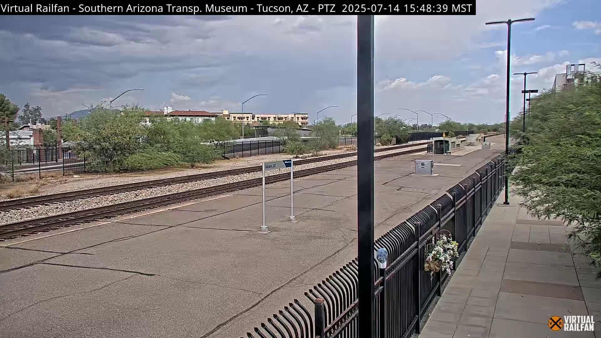 Tucson City & Tucson Transportation Museum & Amtrak  Station Railroad Crossing Live Cam - Tucson, Pima,  Arizona, USA