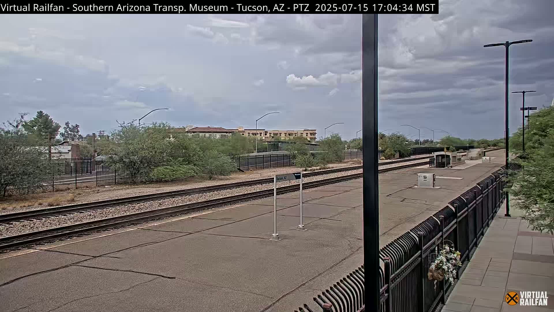 Tucson City & Tucson Transportation Museum & Amtrak  Station Railroad Crossing Live Cam - Tucson, Pima,  Arizona, USA