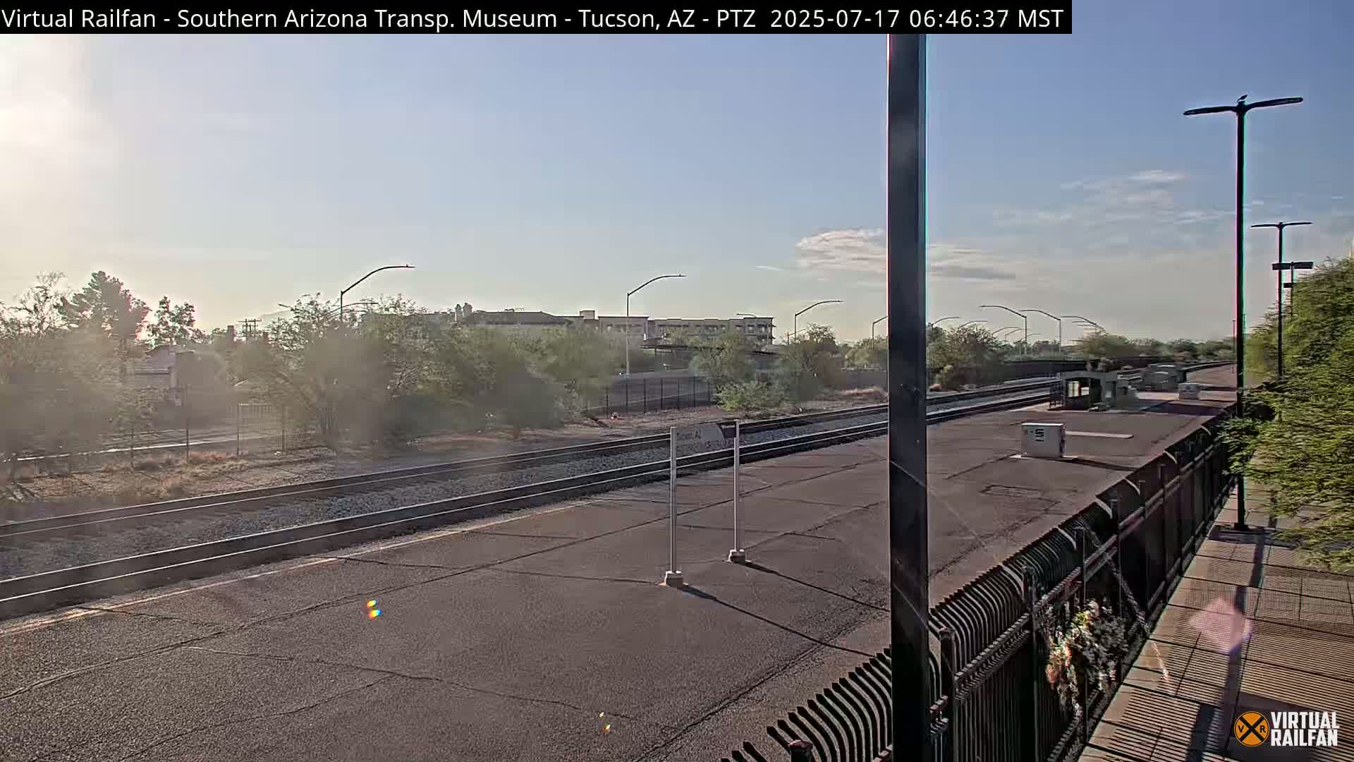 Tucson City & Tucson Transportation Museum & Amtrak  Station Railroad Crossing Live Cam - Tucson, Pima,  Arizona, USA