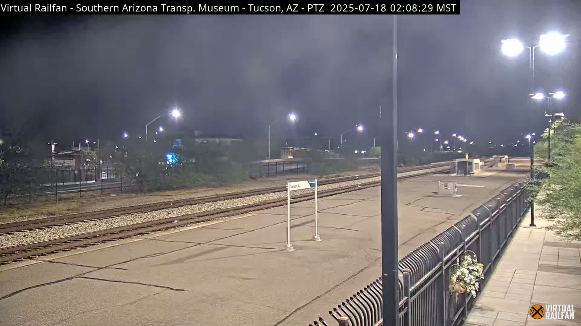 Tucson City & Tucson Transportation Museum & Amtrak  Station Railroad Crossing Live Cam - Tucson, Pima,  Arizona, USA