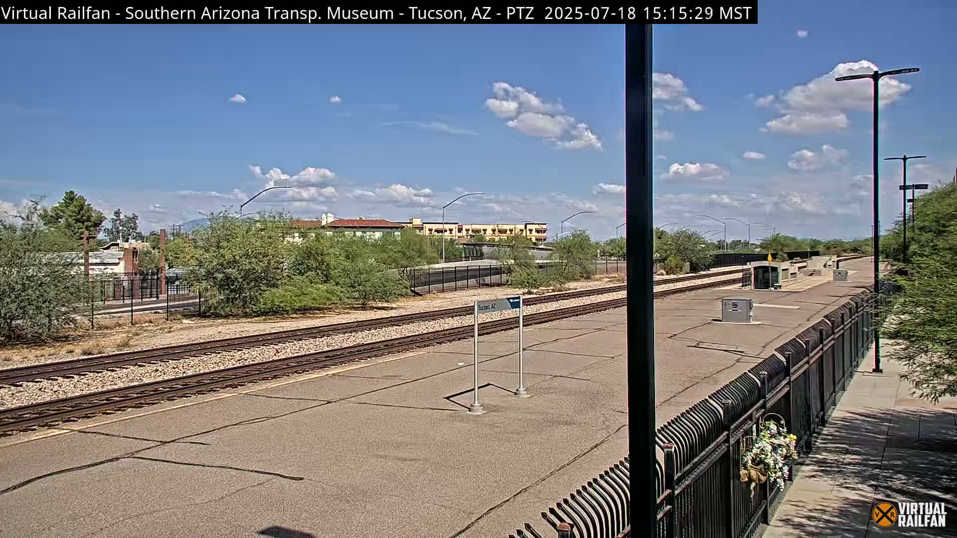 Tucson City & Tucson Transportation Museum & Amtrak  Station Railroad Crossing Live Cam - Tucson, Pima,  Arizona, USA
