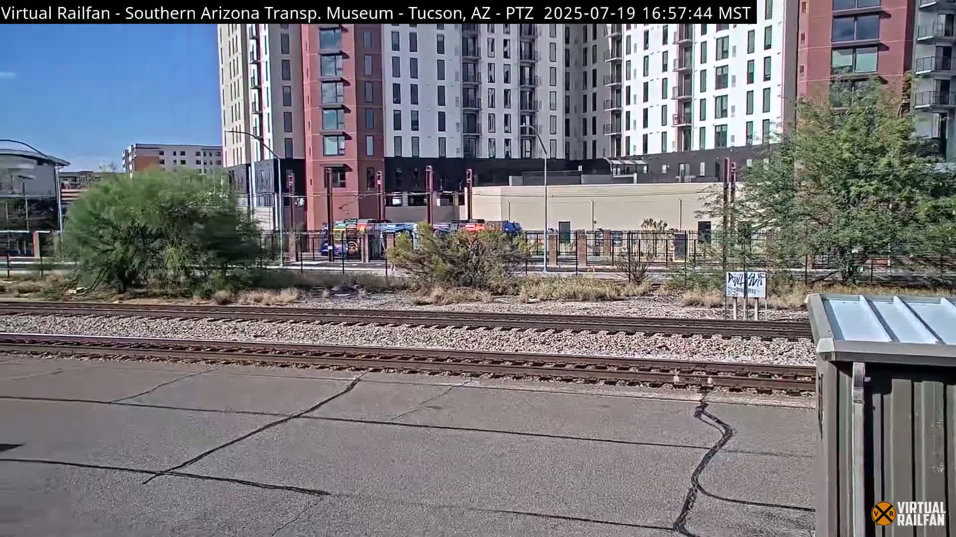 Tucson City & Tucson Transportation Museum & Amtrak  Station Railroad Crossing Live Cam - Tucson, Pima,  Arizona, USA