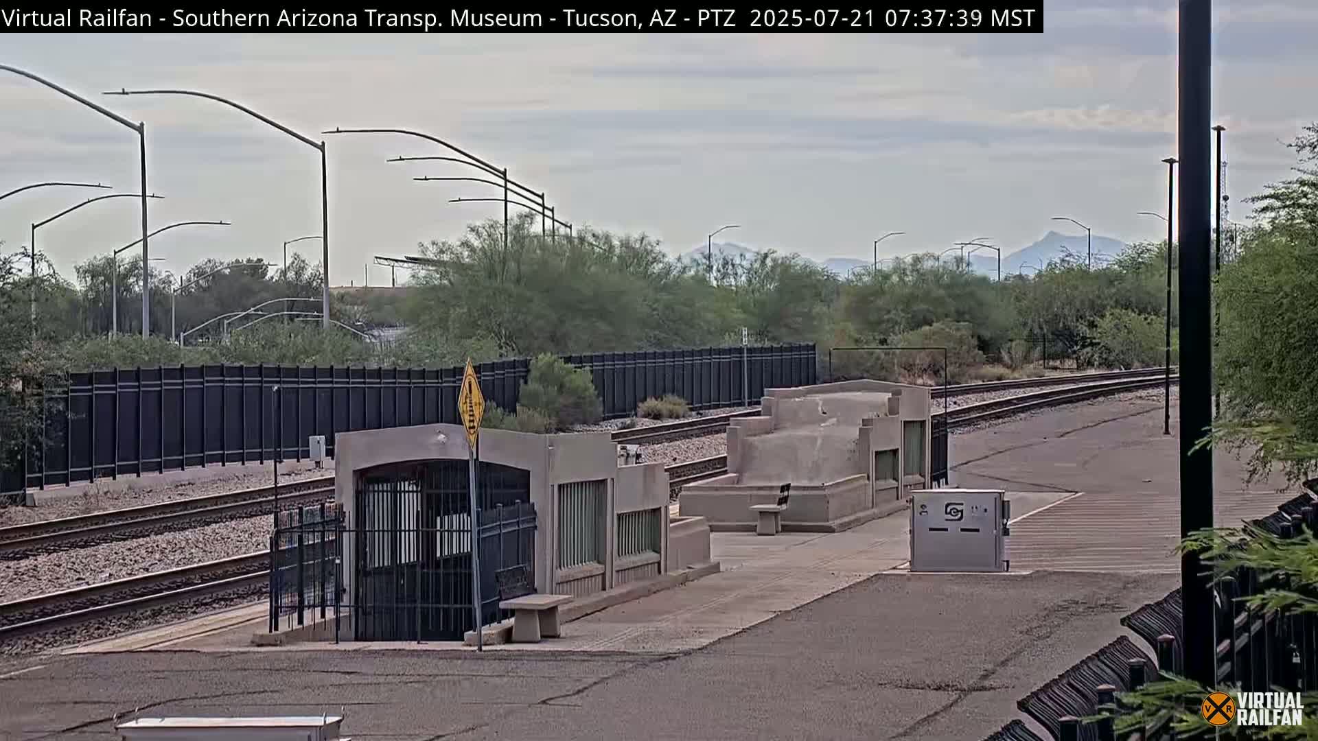 Tucson City & Tucson Transportation Museum & Amtrak  Station Railroad Crossing Live Cam - Tucson, Pima,  Arizona, USA