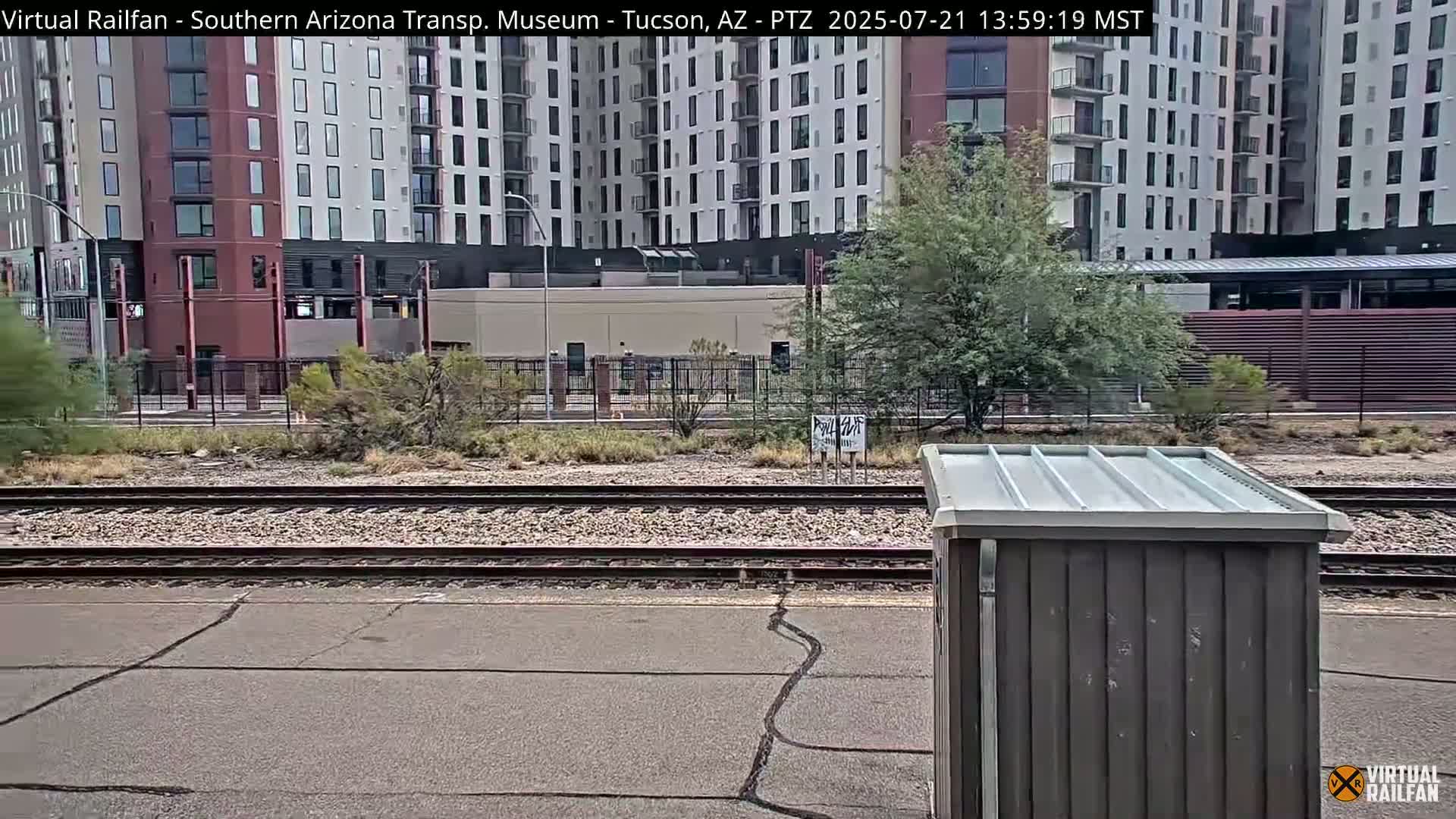 Tucson City & Tucson Transportation Museum & Amtrak  Station Railroad Crossing Live Cam - Tucson, Pima,  Arizona, USA