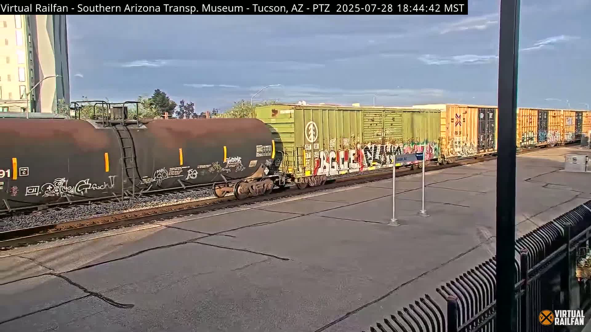 Tucson City & Tucson Transportation Museum & Amtrak  Station Railroad Crossing Live Cam - Tucson, Pima,  Arizona, USA