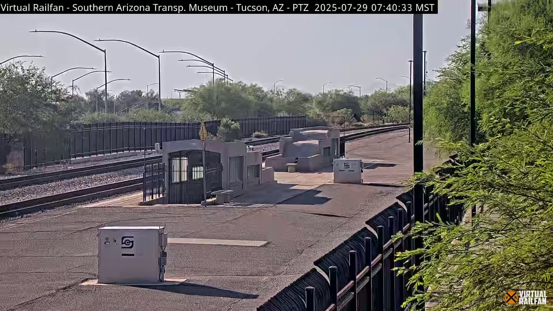Tucson City & Tucson Transportation Museum & Amtrak  Station Railroad Crossing Live Cam - Tucson, Pima,  Arizona, USA
