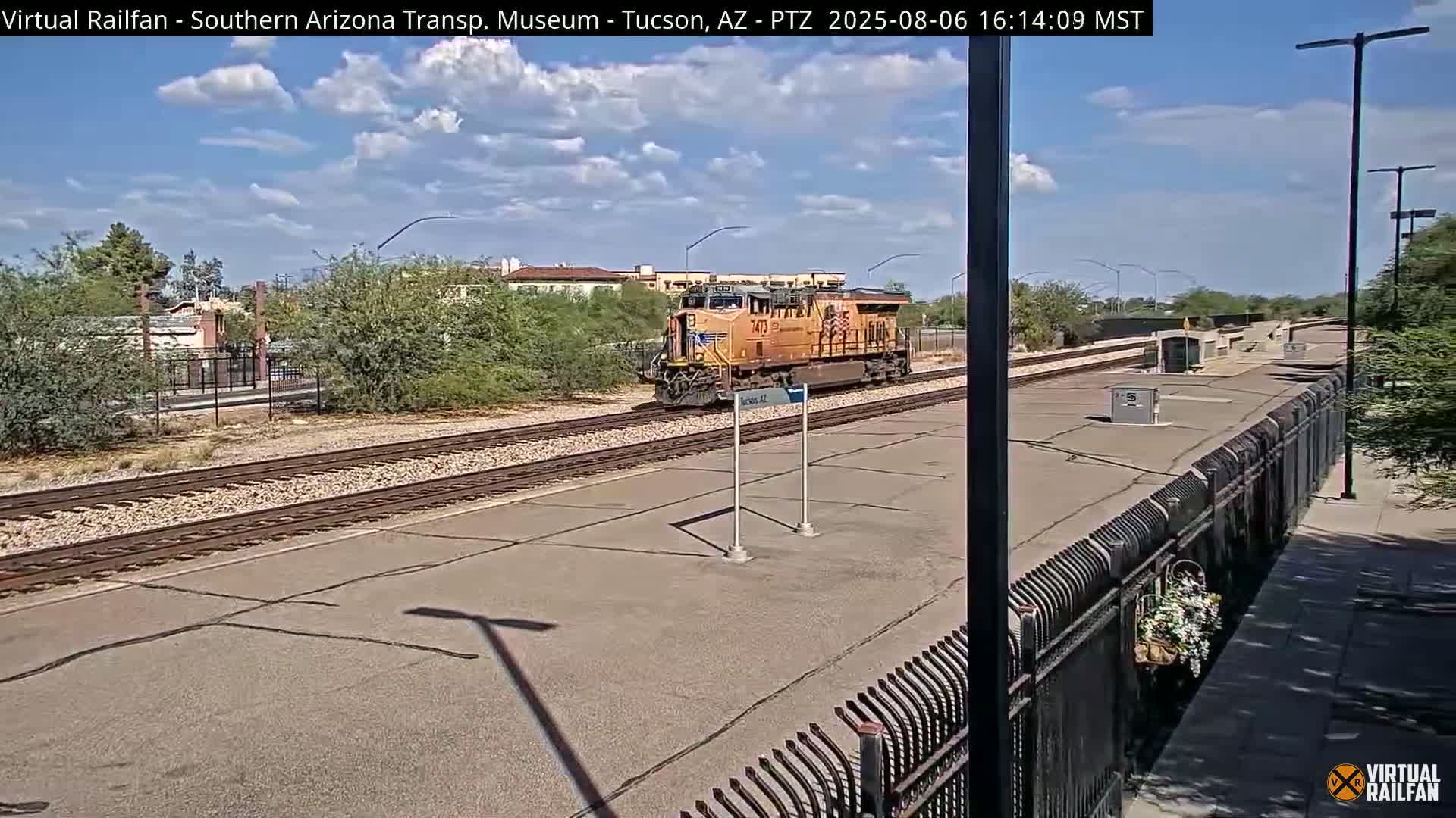Tucson City & Tucson Transportation Museum & Amtrak  Station Railroad Crossing Live Cam - Tucson, Pima,  Arizona, USA