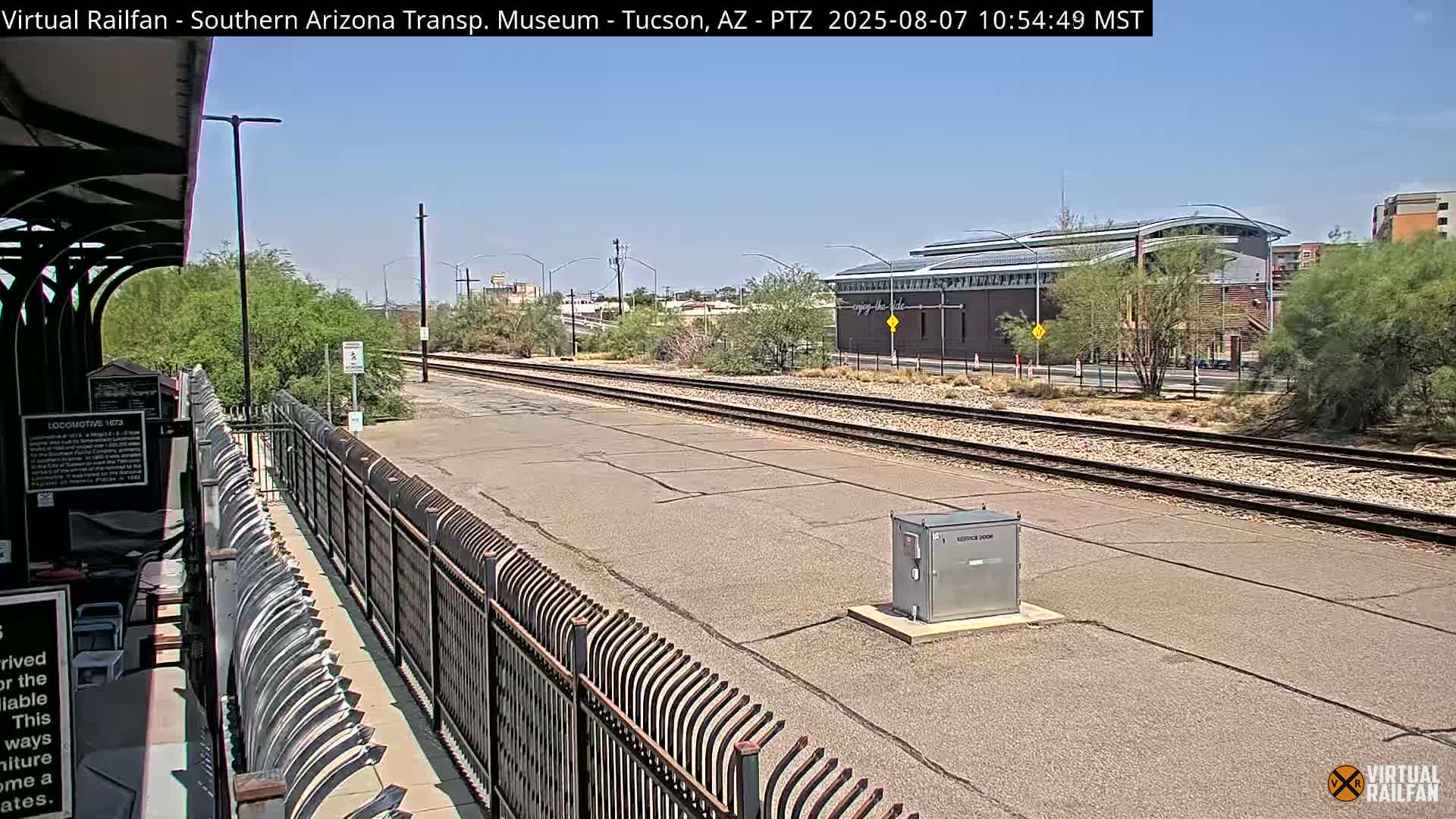 Tucson City & Tucson Transportation Museum & Amtrak  Station Railroad Crossing Live Cam - Tucson, Pima,  Arizona, USA