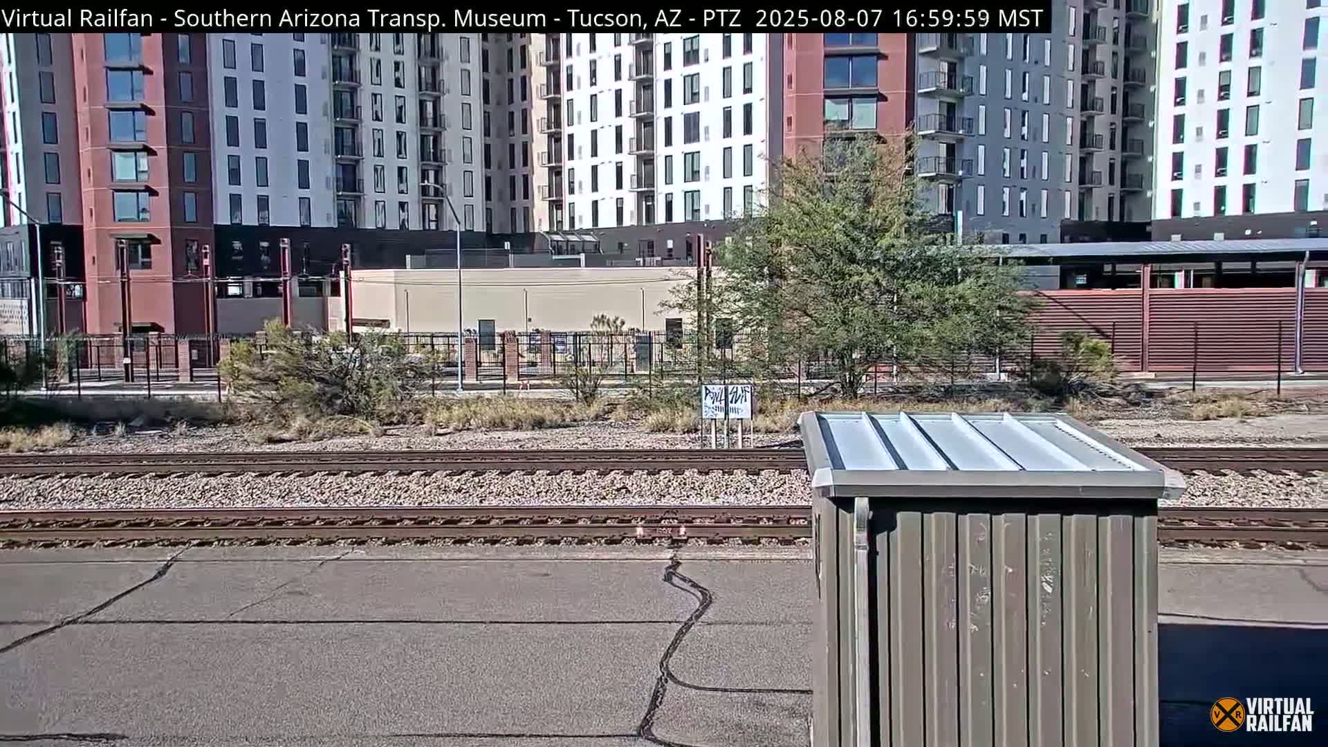 Tucson City & Tucson Transportation Museum & Amtrak  Station Railroad Crossing Live Cam - Tucson, Pima,  Arizona, USA