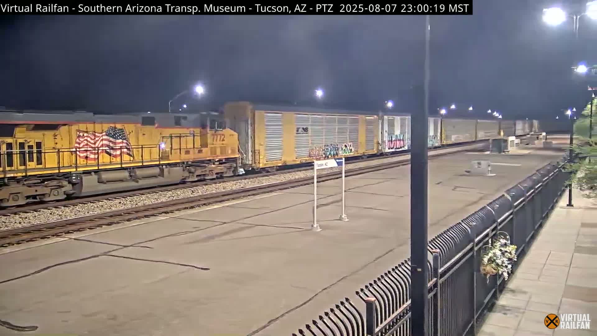 Tucson City & Tucson Transportation Museum & Amtrak  Station Railroad Crossing Live Cam - Tucson, Pima,  Arizona, USA