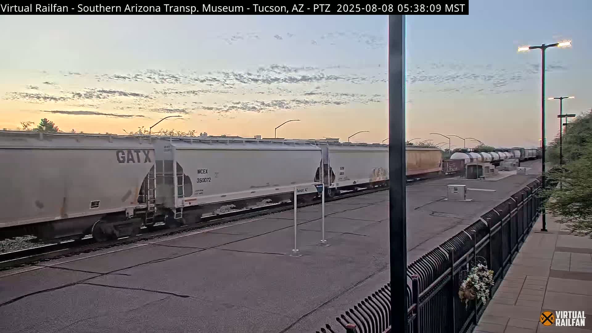 Tucson City & Tucson Transportation Museum & Amtrak  Station Railroad Crossing Live Cam - Tucson, Pima,  Arizona, USA