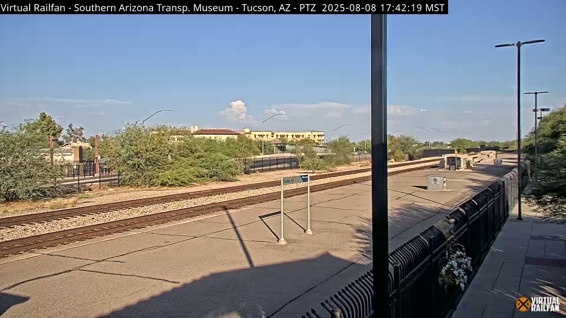 Tucson City & Tucson Transportation Museum & Amtrak  Station Railroad Crossing Live Cam - Tucson, Pima,  Arizona, USA