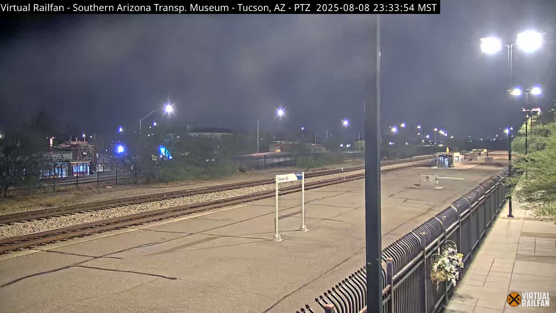 Tucson City & Tucson Transportation Museum & Amtrak  Station Railroad Crossing Live Cam - Tucson, Pima,  Arizona, USA