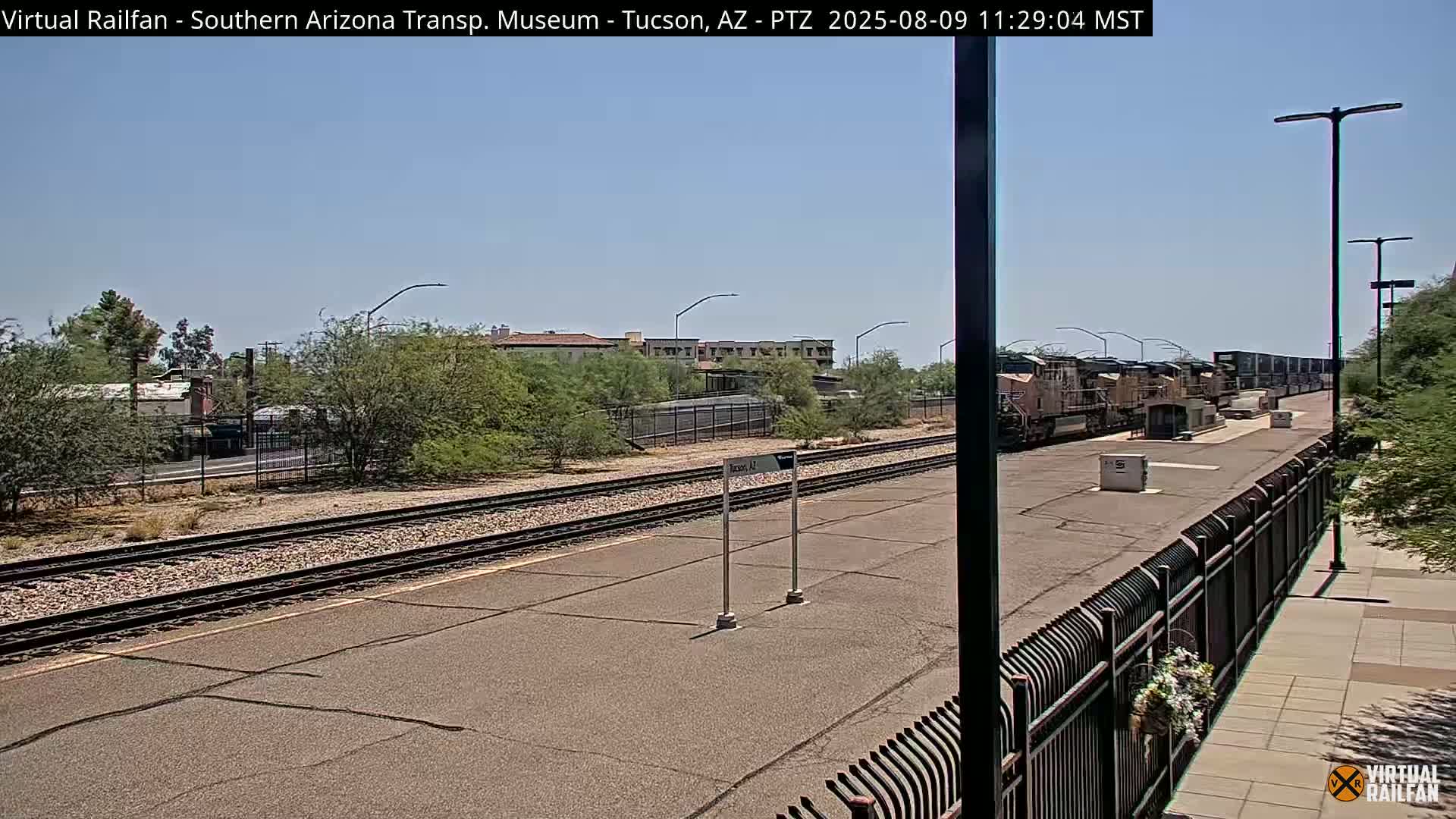 Tucson City & Tucson Transportation Museum & Amtrak  Station Railroad Crossing Live Cam - Tucson, Pima,  Arizona, USA