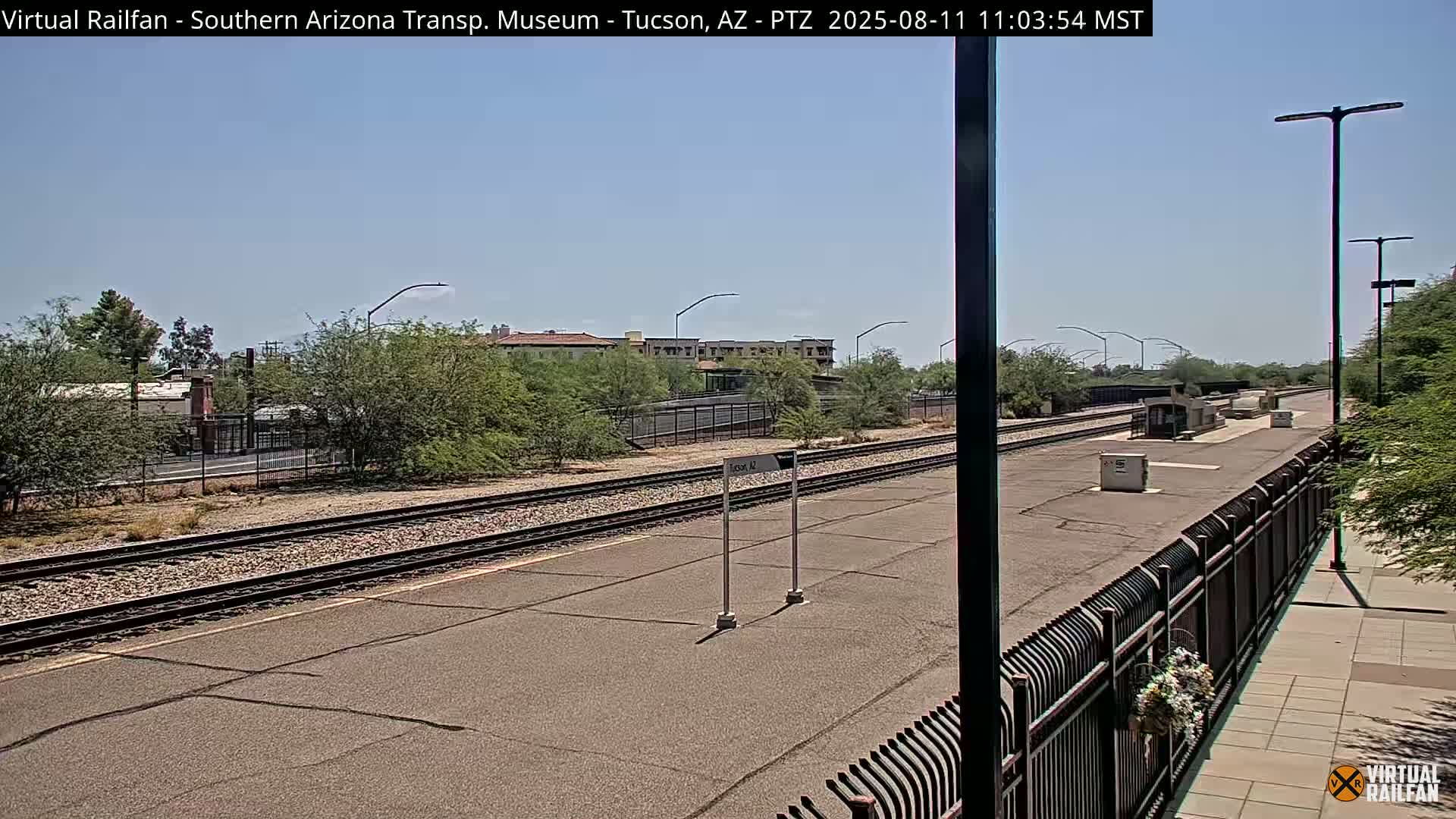 Tucson City & Tucson Transportation Museum & Amtrak  Station Railroad Crossing Live Cam - Tucson, Pima,  Arizona, USA