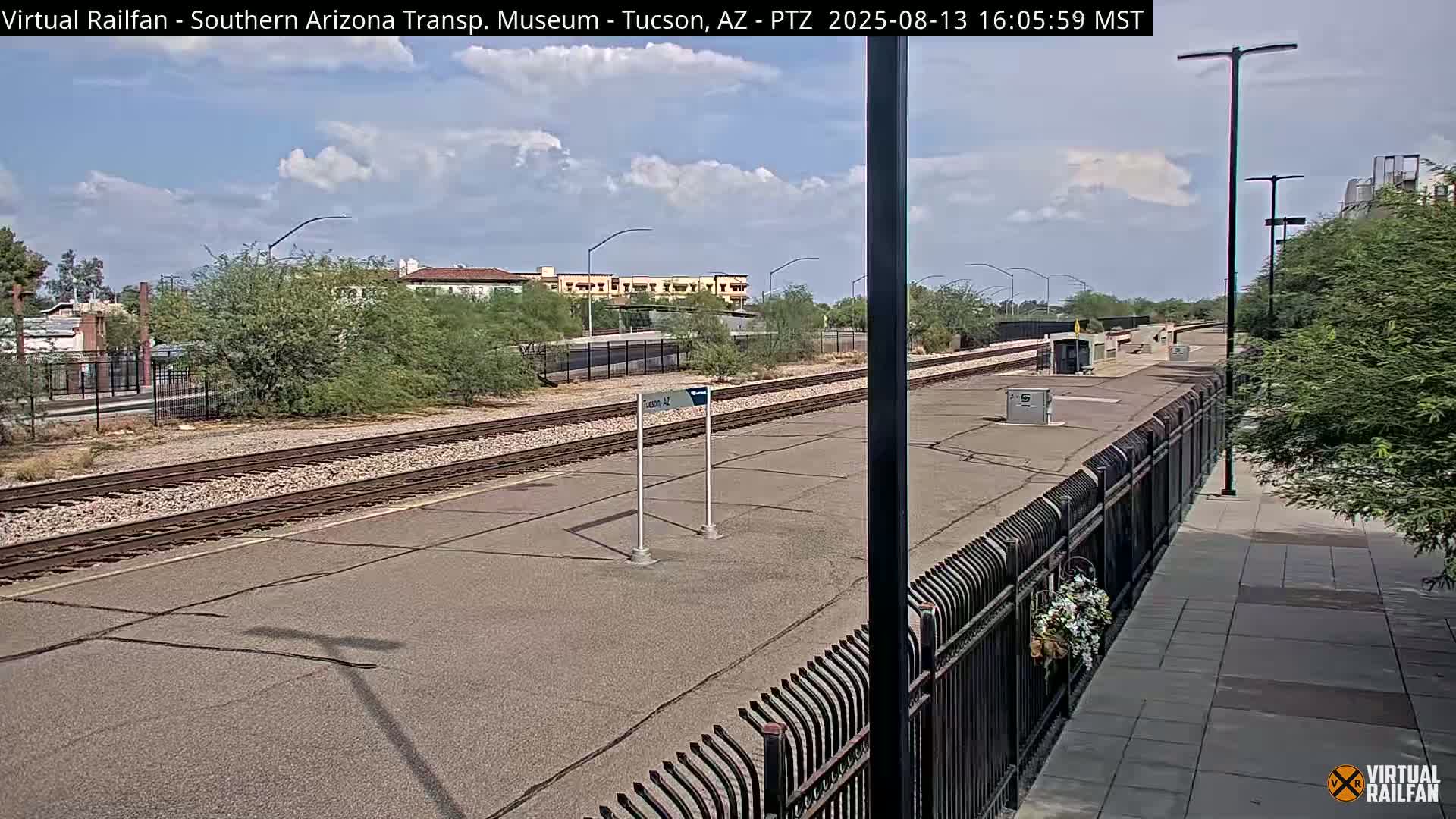 Tucson City & Tucson Transportation Museum & Amtrak  Station Railroad Crossing Live Cam - Tucson, Pima,  Arizona, USA
