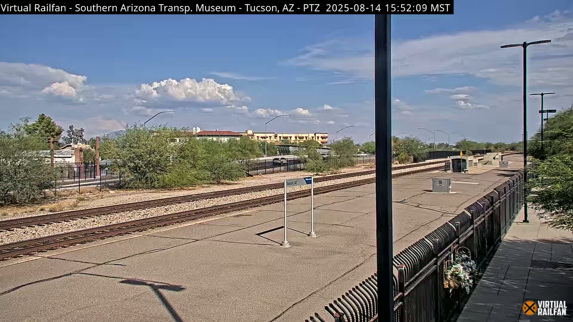 Tucson City & Tucson Transportation Museum & Amtrak  Station Railroad Crossing Live Cam - Tucson, Pima,  Arizona, USA