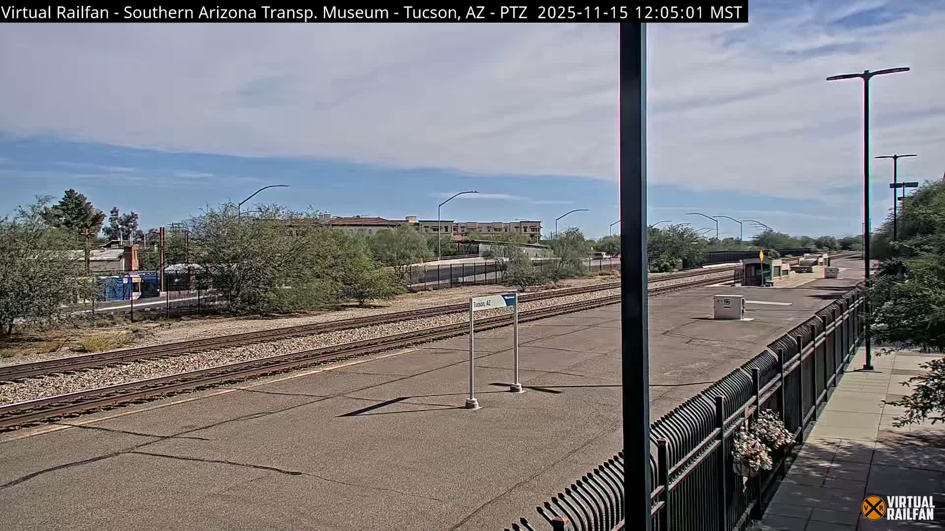 Tucson City & Tucson Transportation Museum & Amtrak  Station Railroad Crossing Live Cam - Tucson, Pima,  Arizona, USA