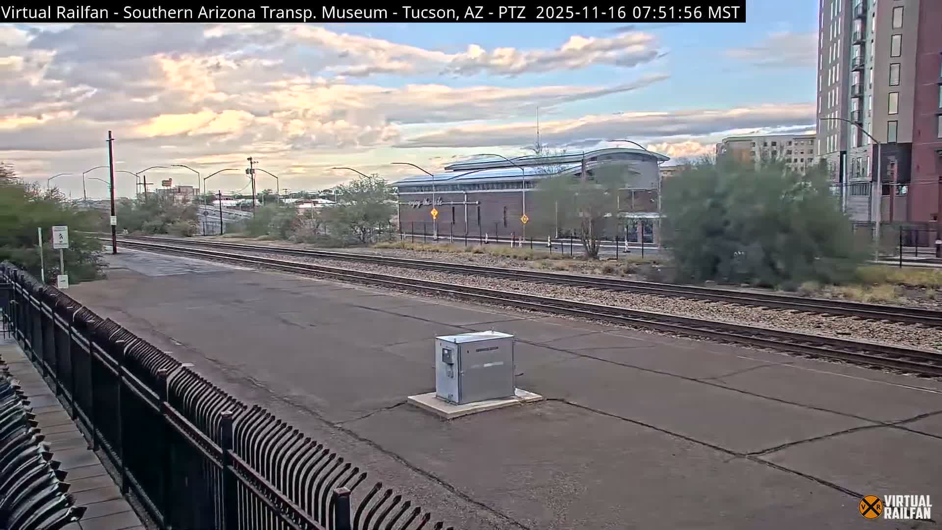 Tucson City & Tucson Transportation Museum & Amtrak  Station Railroad Crossing Live Cam - Tucson, Pima,  Arizona, USA