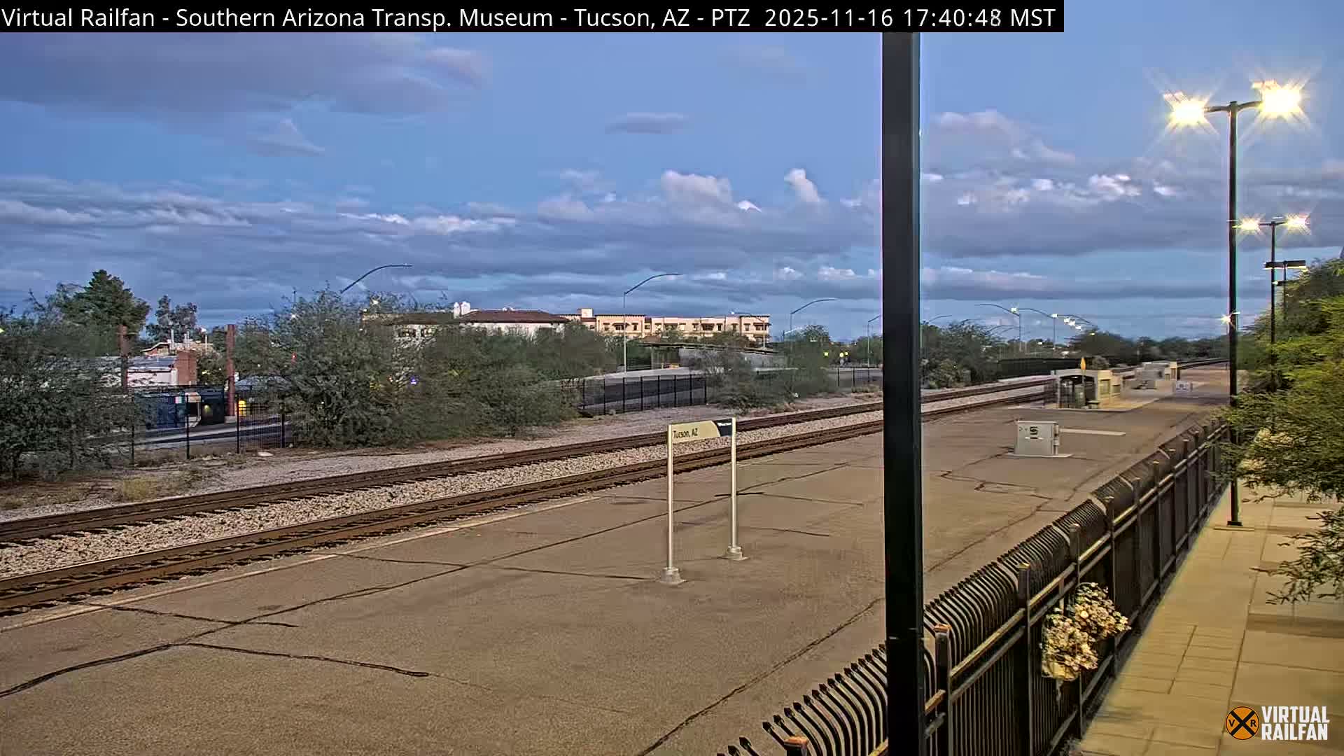 Tucson City & Tucson Transportation Museum & Amtrak  Station Railroad Crossing Live Cam - Tucson, Pima,  Arizona, USA