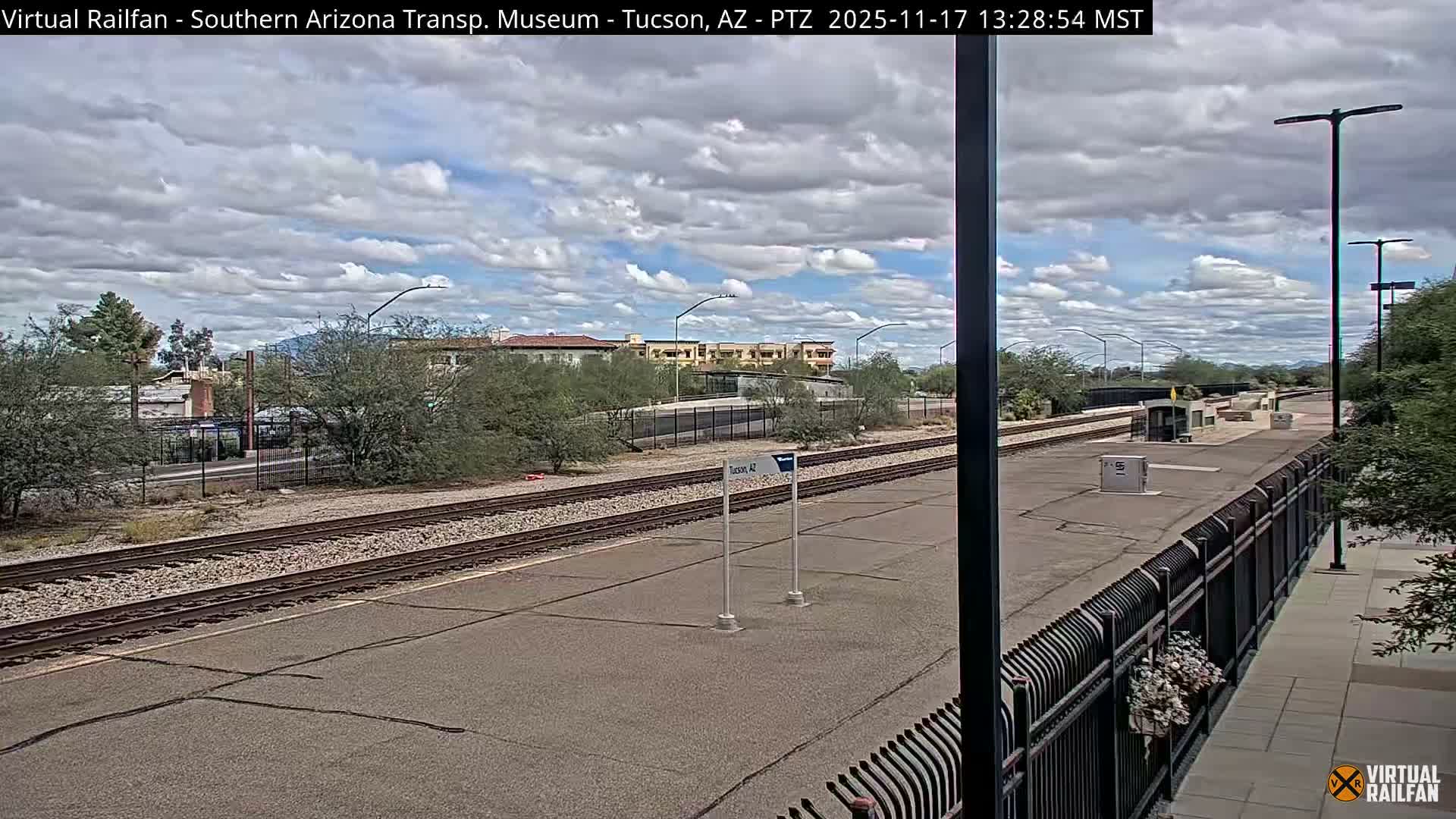 Tucson City & Tucson Transportation Museum & Amtrak  Station Railroad Crossing Live Cam - Tucson, Pima,  Arizona, USA