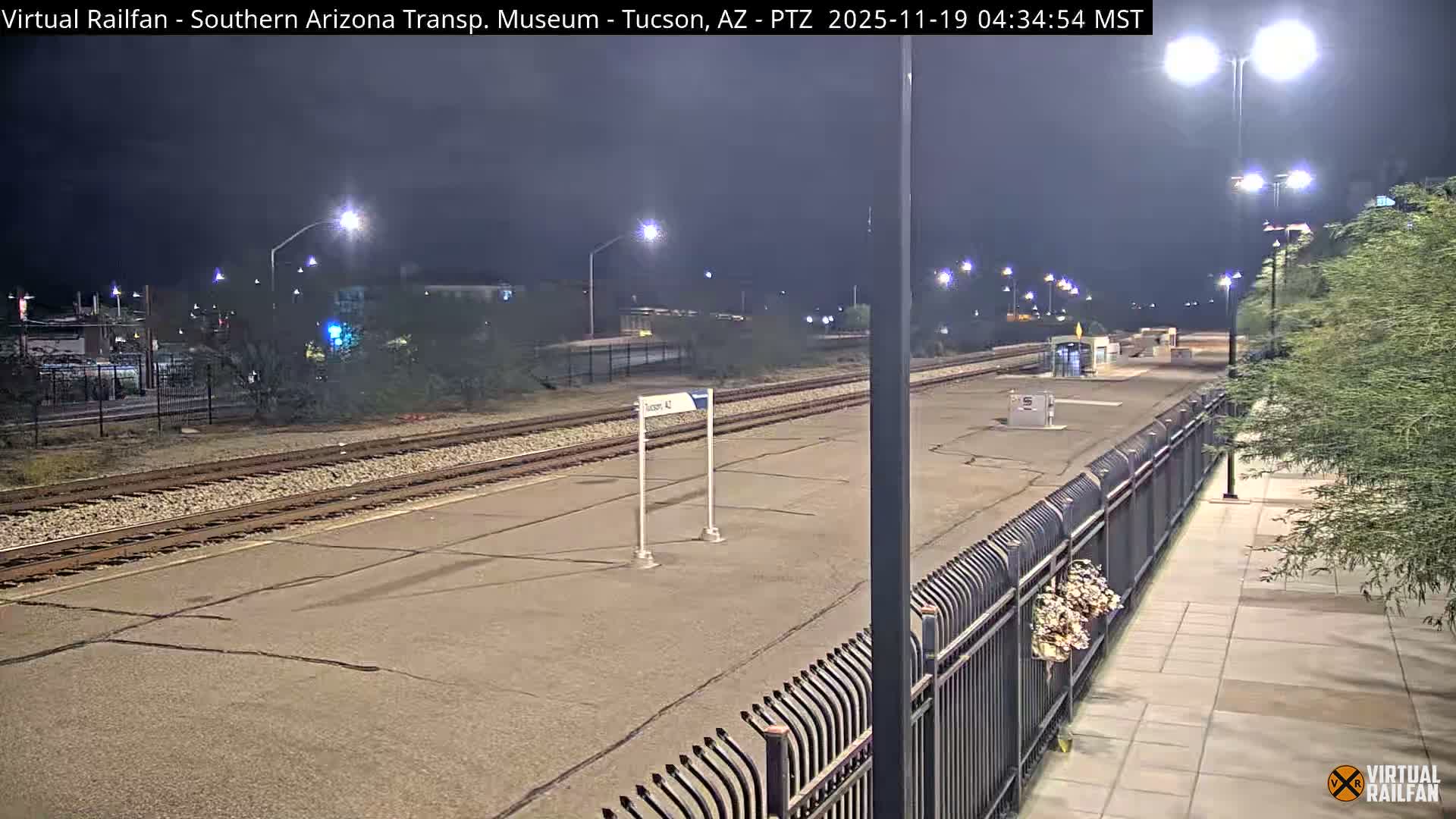 Tucson City & Tucson Transportation Museum & Amtrak  Station Railroad Crossing Live Cam - Tucson, Pima,  Arizona, USA