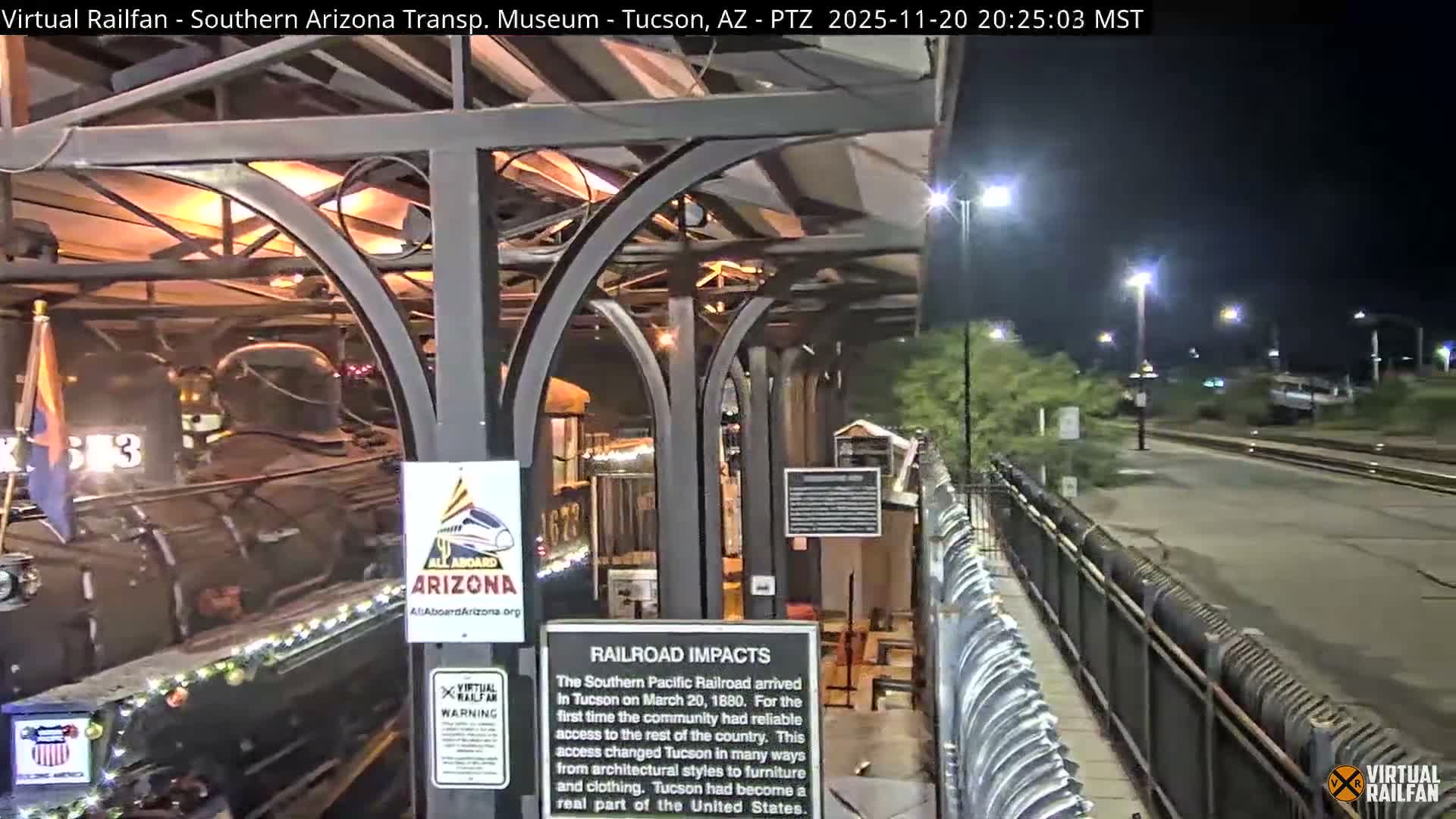Tucson City & Tucson Transportation Museum & Amtrak  Station Railroad Crossing Live Cam - Tucson, Pima,  Arizona, USA