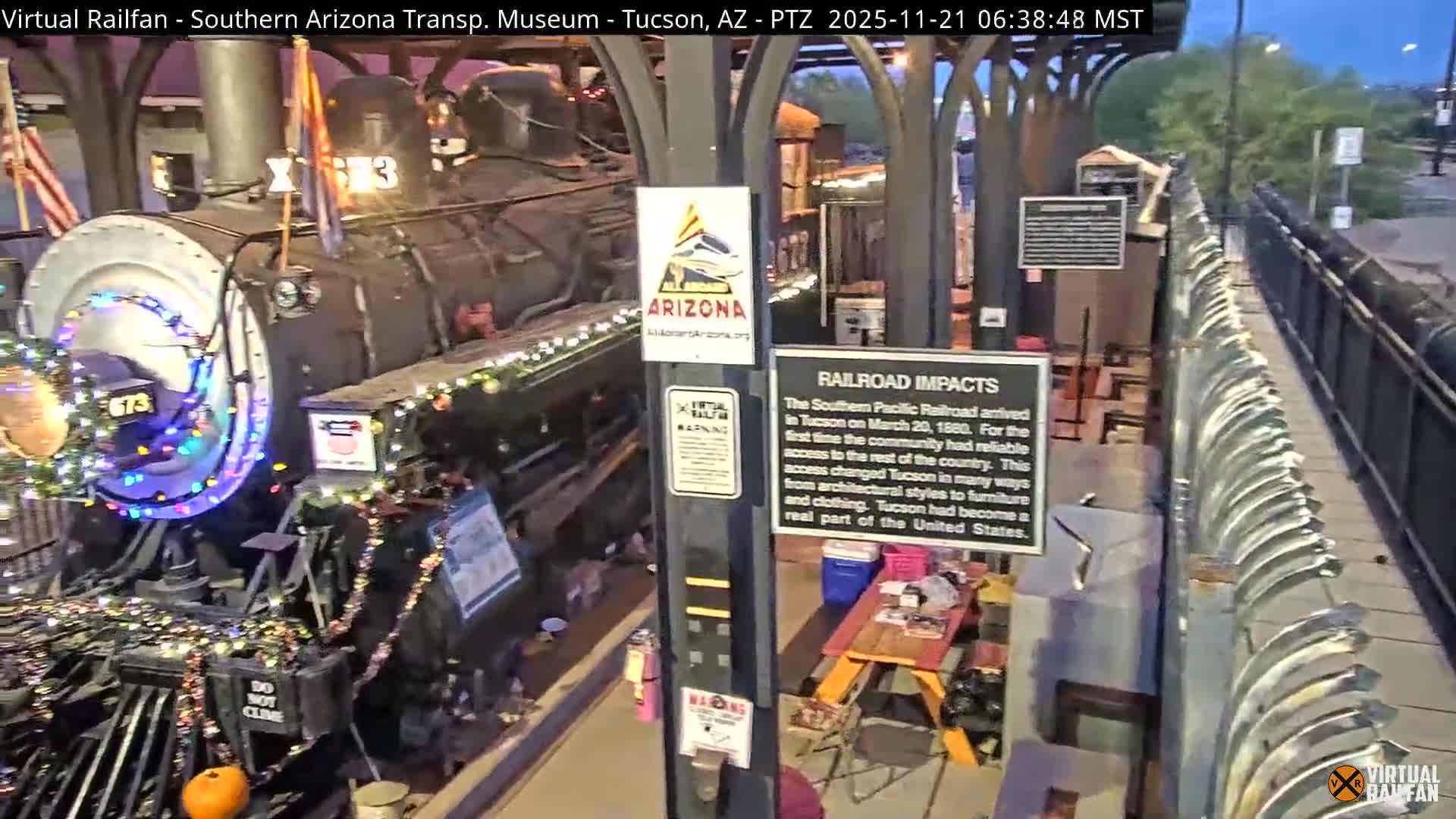 Tucson City & Tucson Transportation Museum & Amtrak  Station Railroad Crossing Live Cam - Tucson, Pima,  Arizona, USA