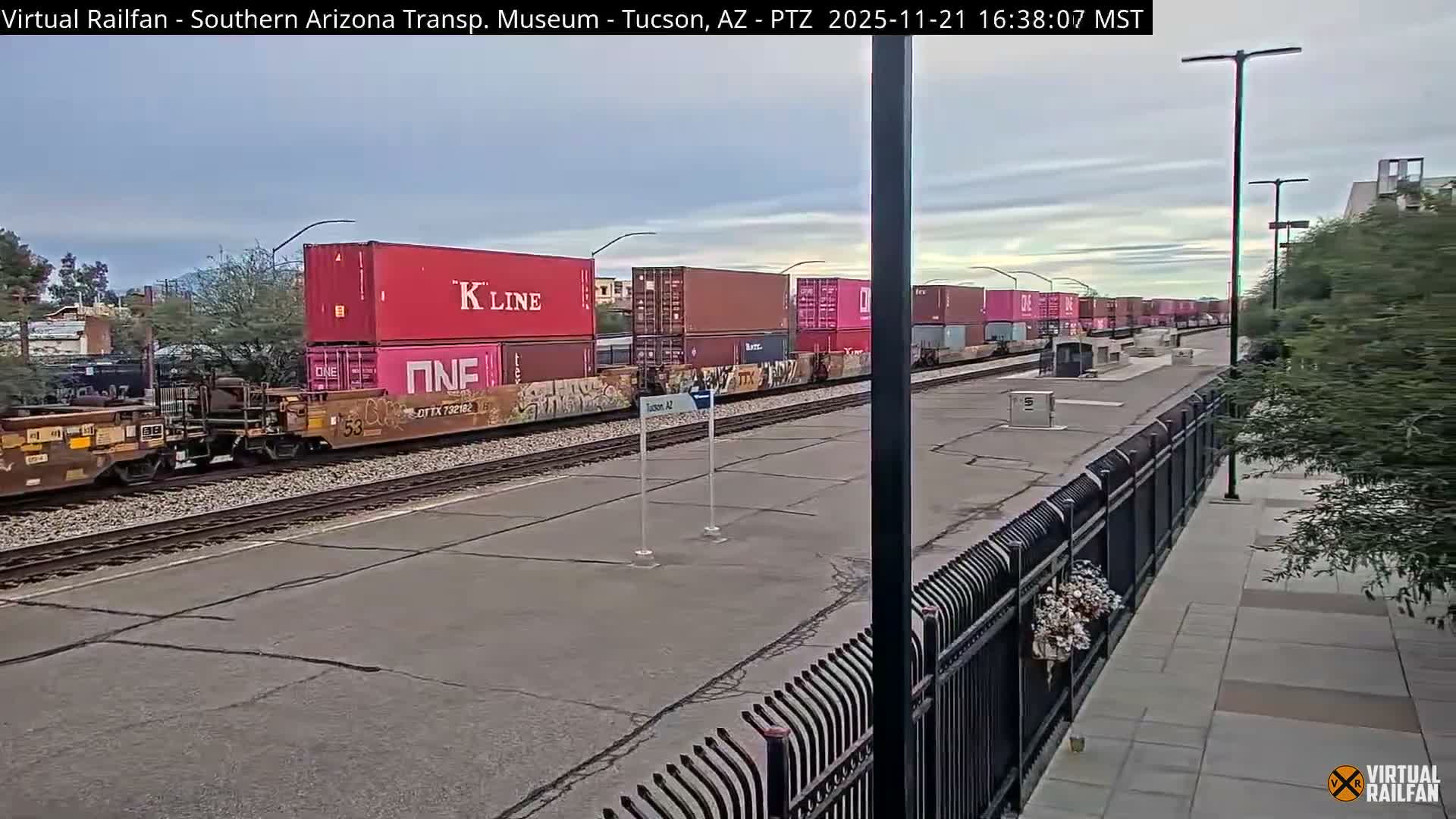 Tucson City & Tucson Transportation Museum & Amtrak  Station Railroad Crossing Live Cam - Tucson, Pima,  Arizona, USA