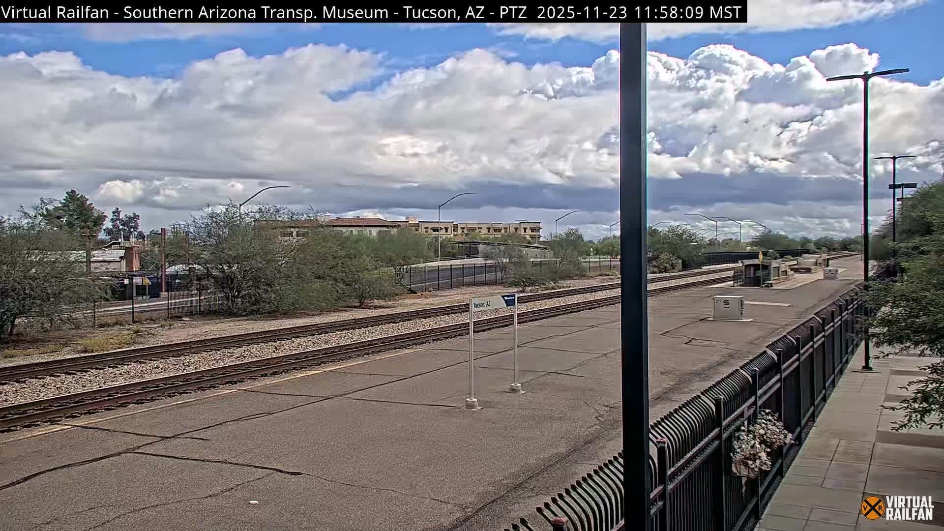 Tucson City & Tucson Transportation Museum & Amtrak  Station Railroad Crossing Live Cam - Tucson, Pima,  Arizona, USA